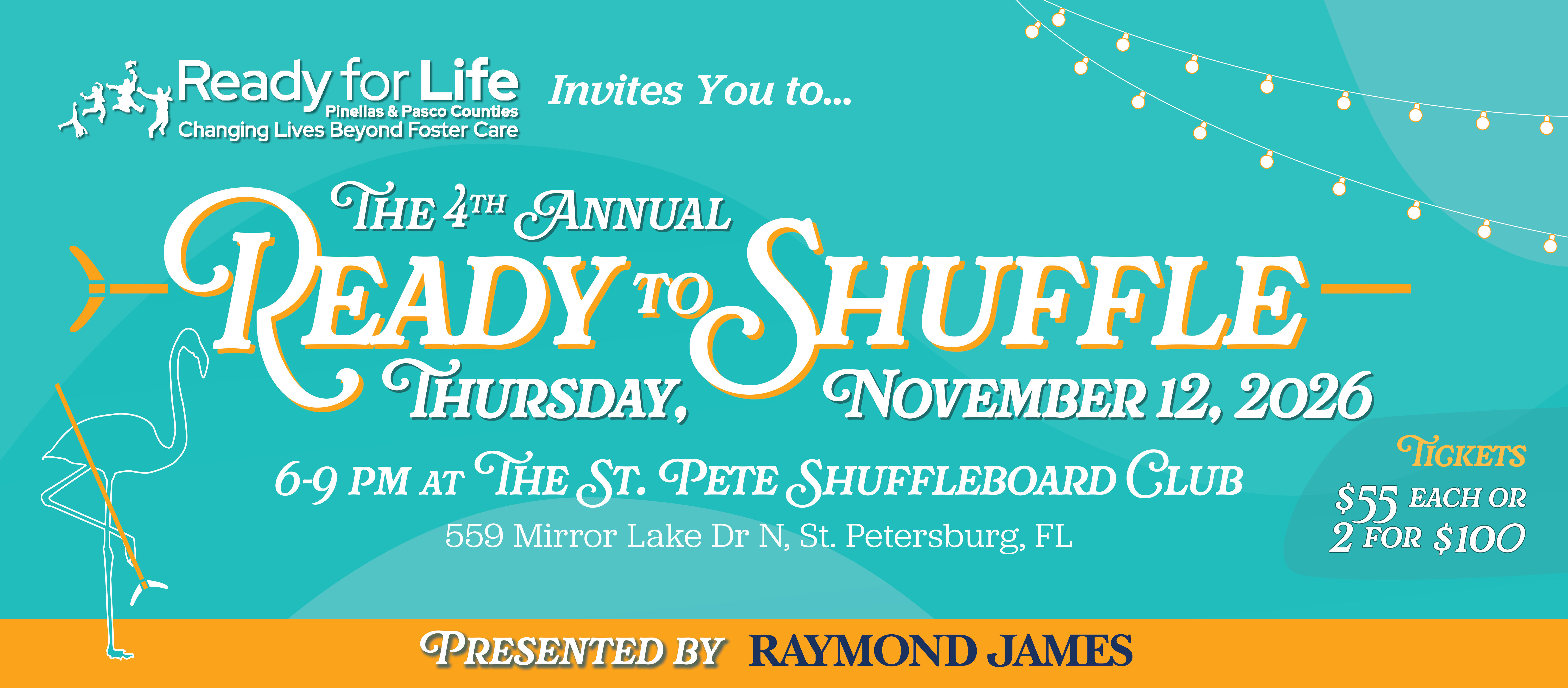 Campaign cover image for RFL's 4th Annual Ready to Shuffle presented by Raymond James