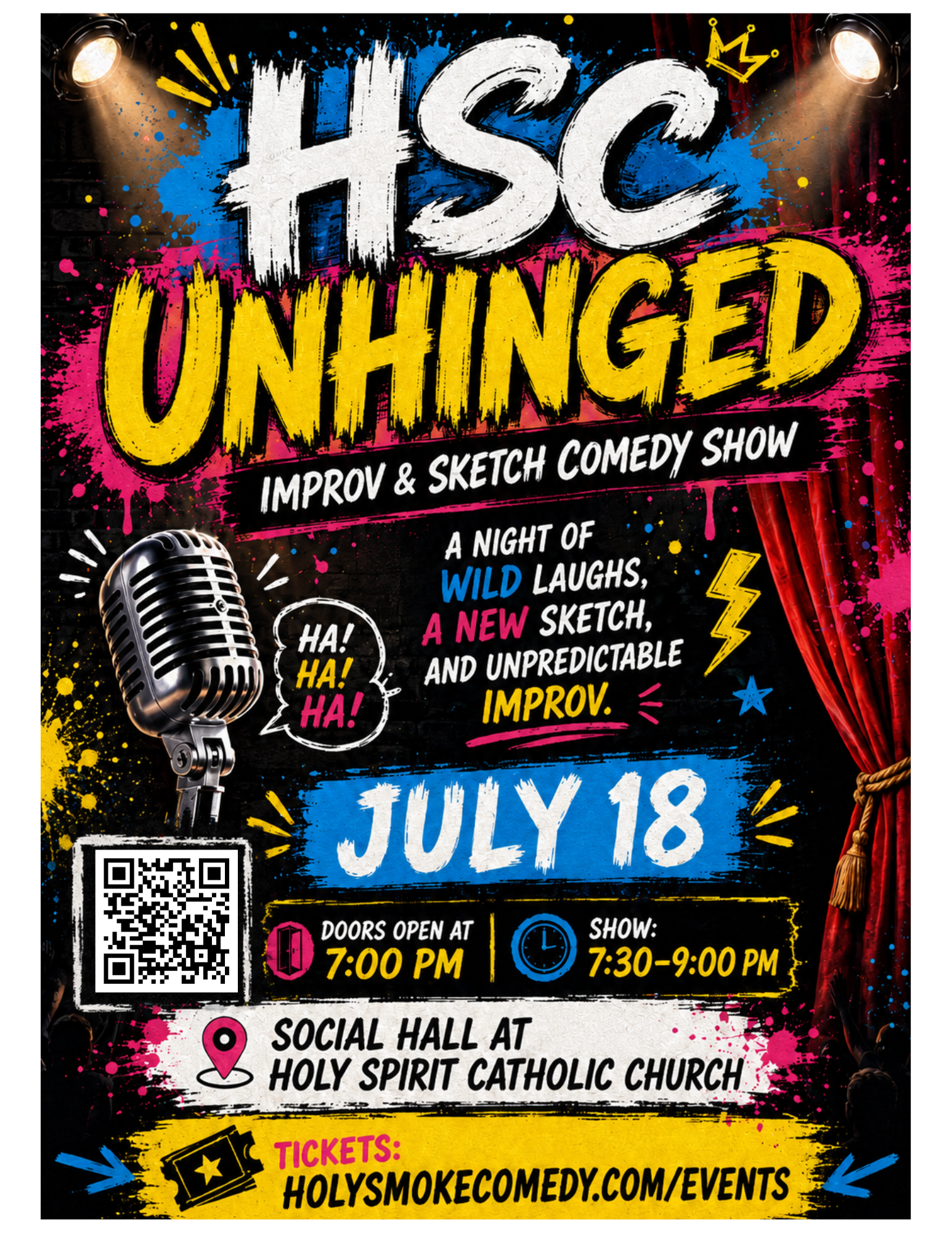 Campaign cover image for Saturday, July 18th -HSC Unhinged