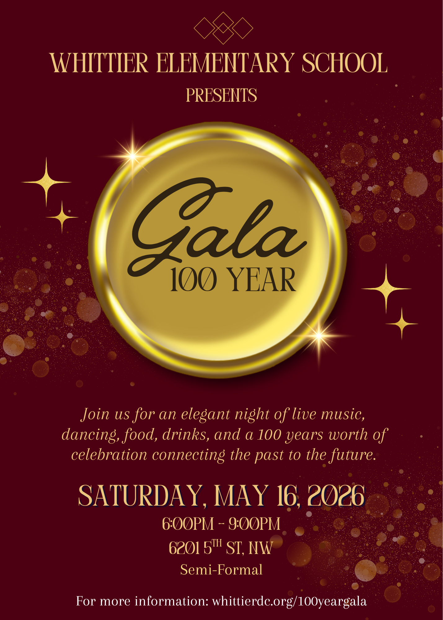 Campaign cover image for Whittier's 100th Anniversary Gala Tickets