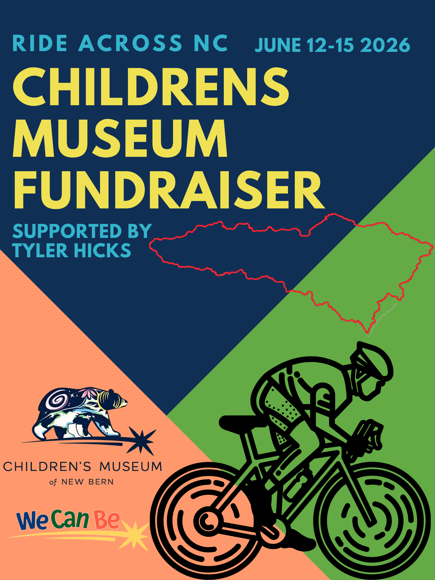 Campaign cover image for Ride Across NC- Children's Museum of New Bern Fundraiser