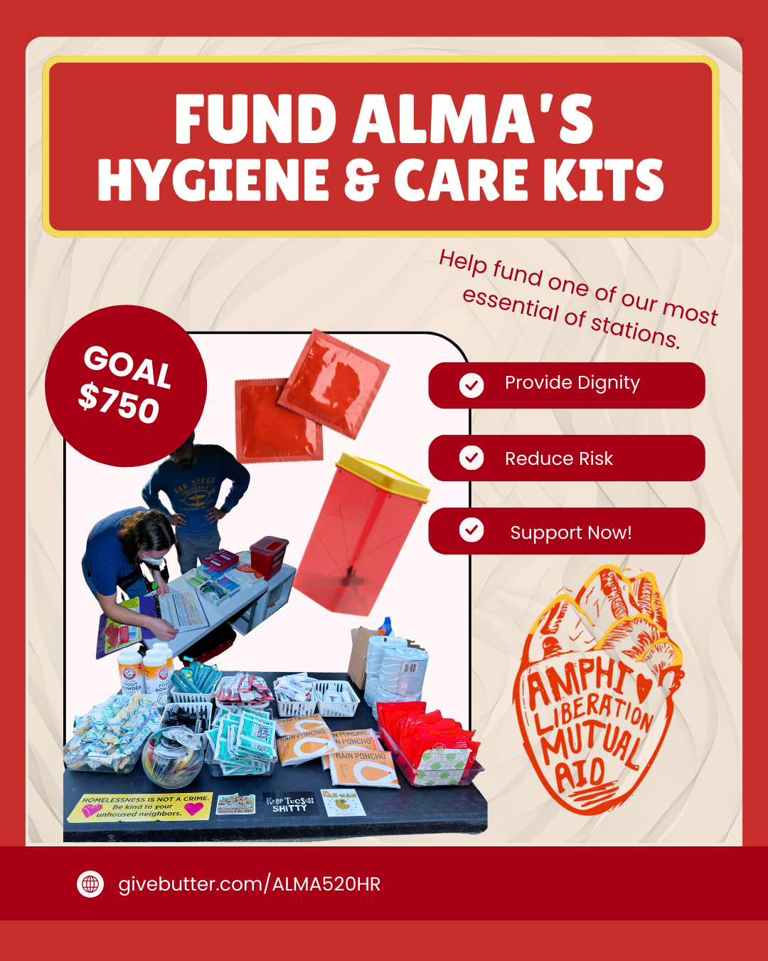 Campaign cover image for Fund ALMA's Hygiene & Harm Reduction