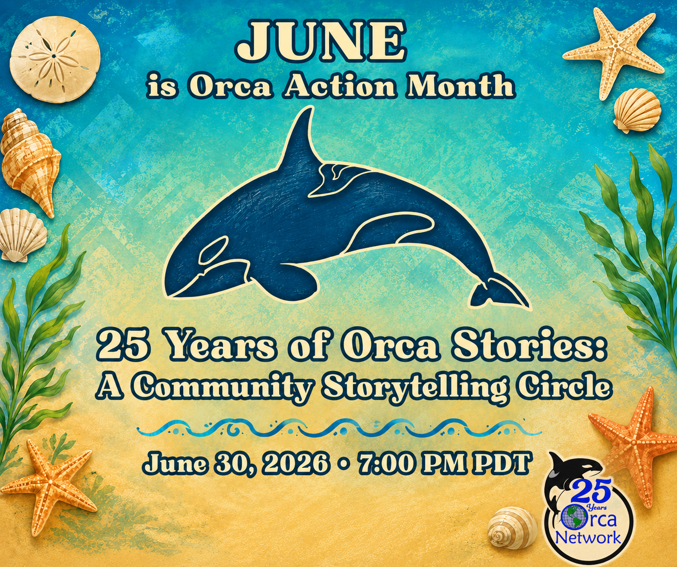Campaign cover image for Orca Action Month Storytelling Circle: Celebrating 25 Years of Orca Stories