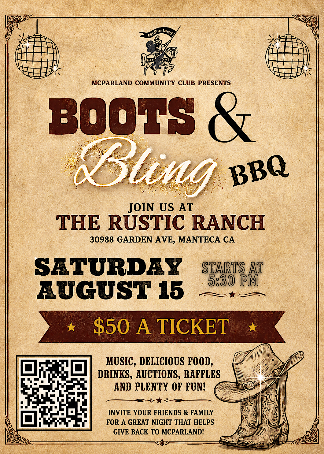 Campaign cover image for BOOTS & BLING BBQ 🤠🪩