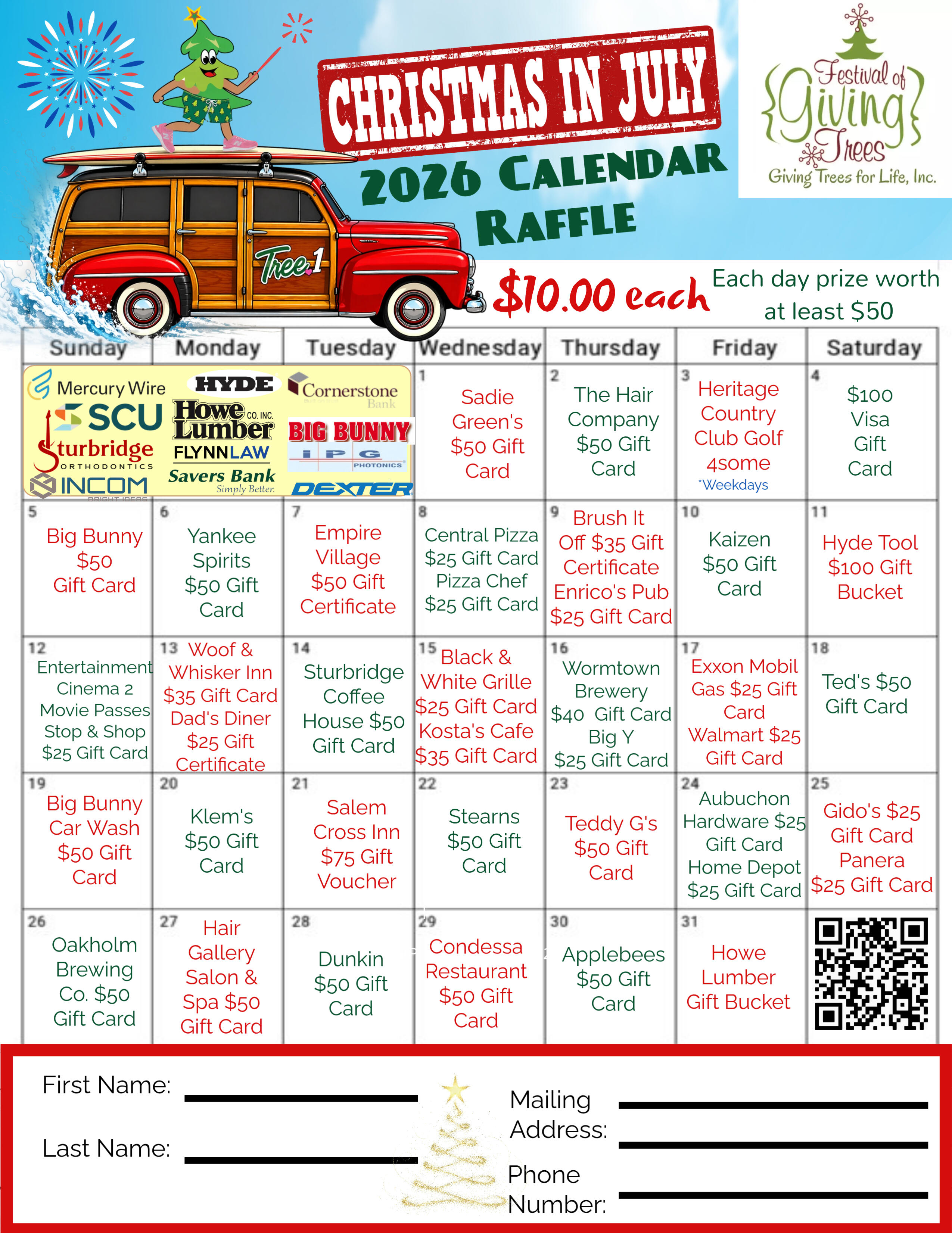 Campaign cover image for Christmas in July Calendar Raffle
