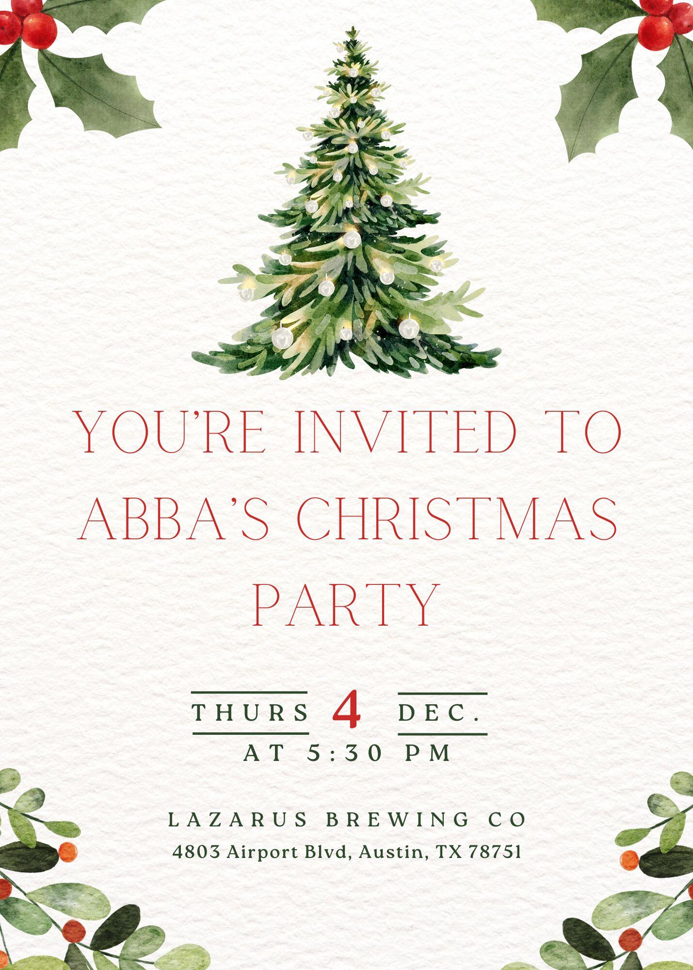 Campaign cover image for 2025 ABBA Christmas Party