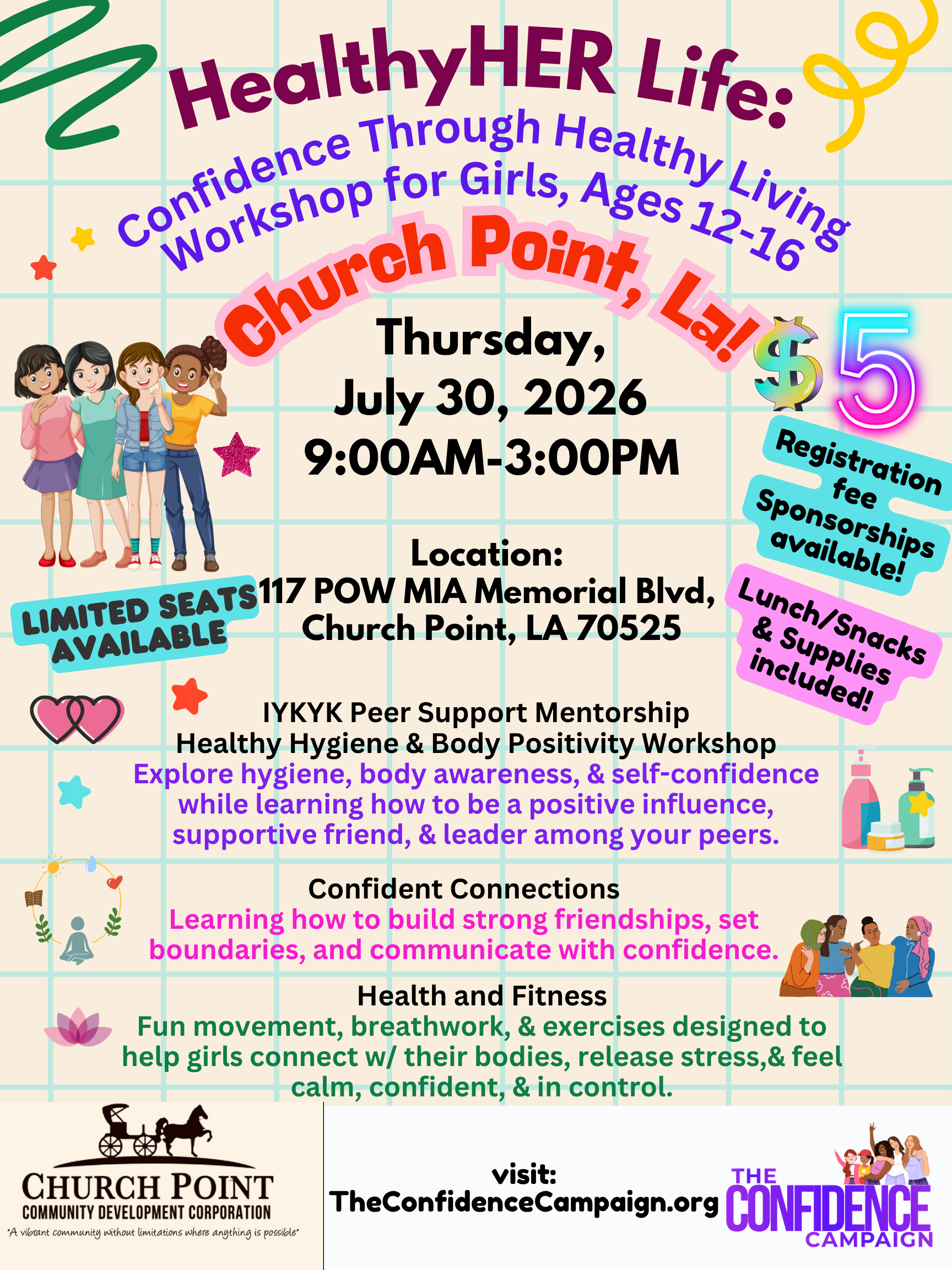 Campaign cover image for HealthyHER Life: Confidence Through Healthy Living Workshop Tour (Church Point, LA)