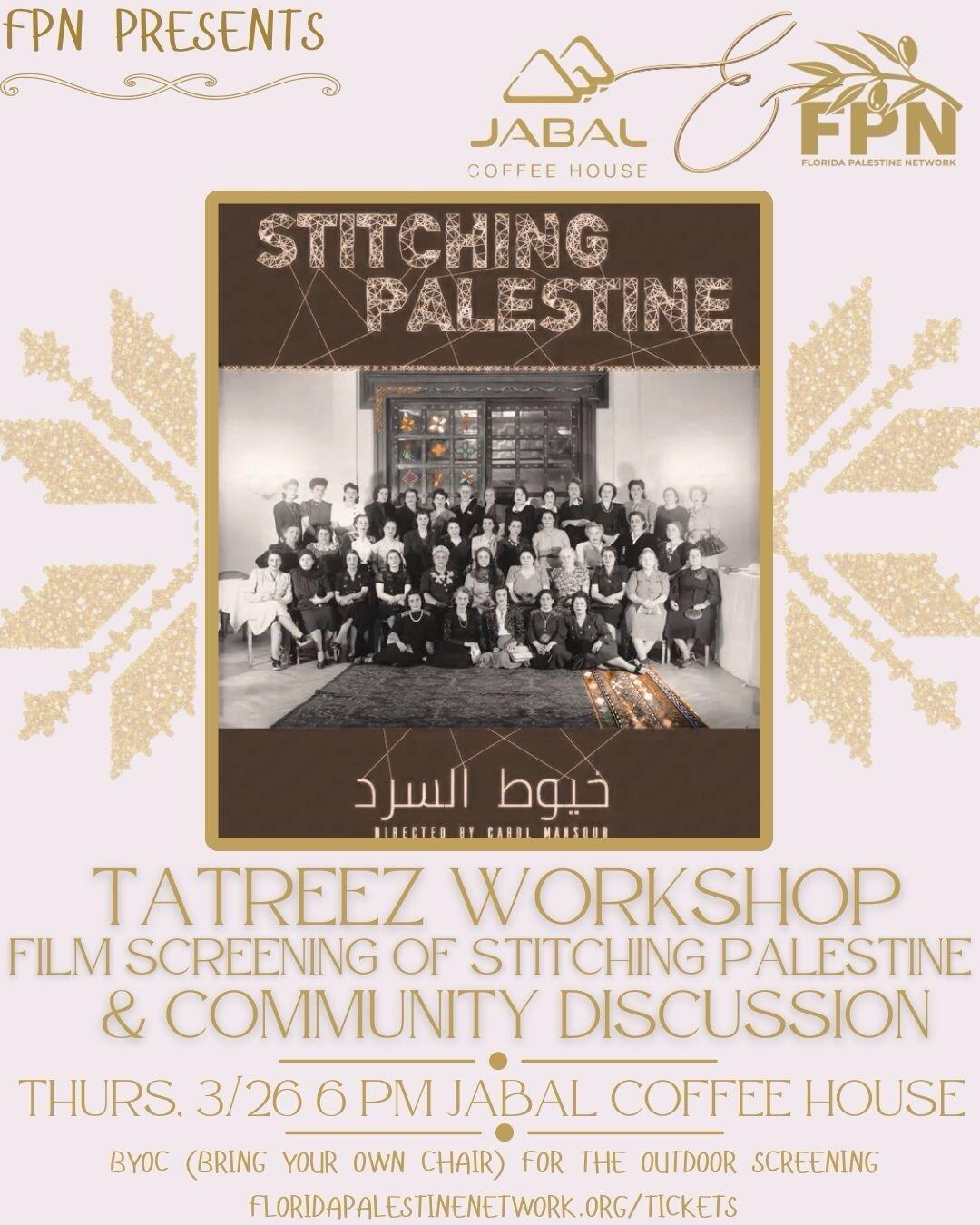 Campaign cover image for Palestine Film Night: Stitching Palestine