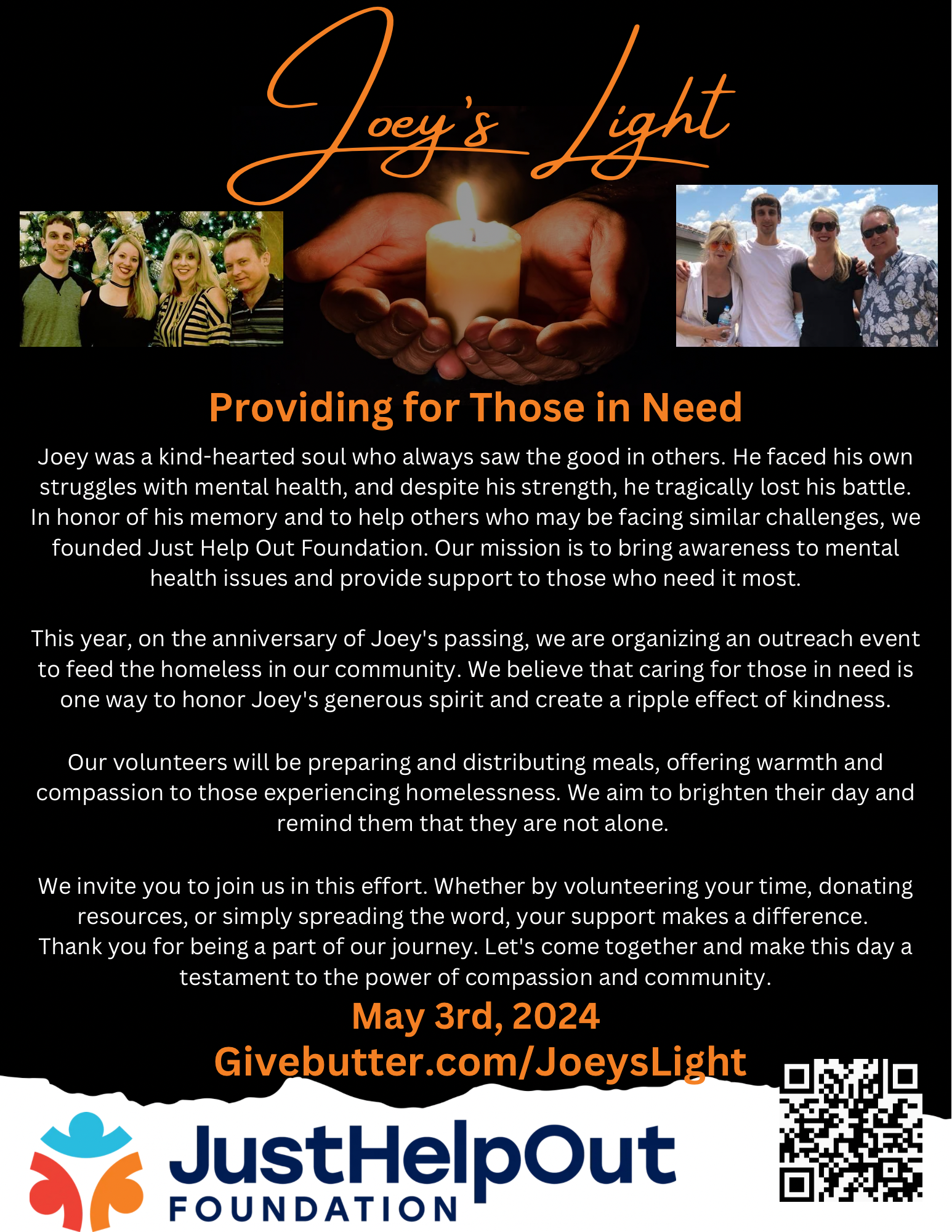 Campaign cover image for Joey's Light : Providing for Those in Need.