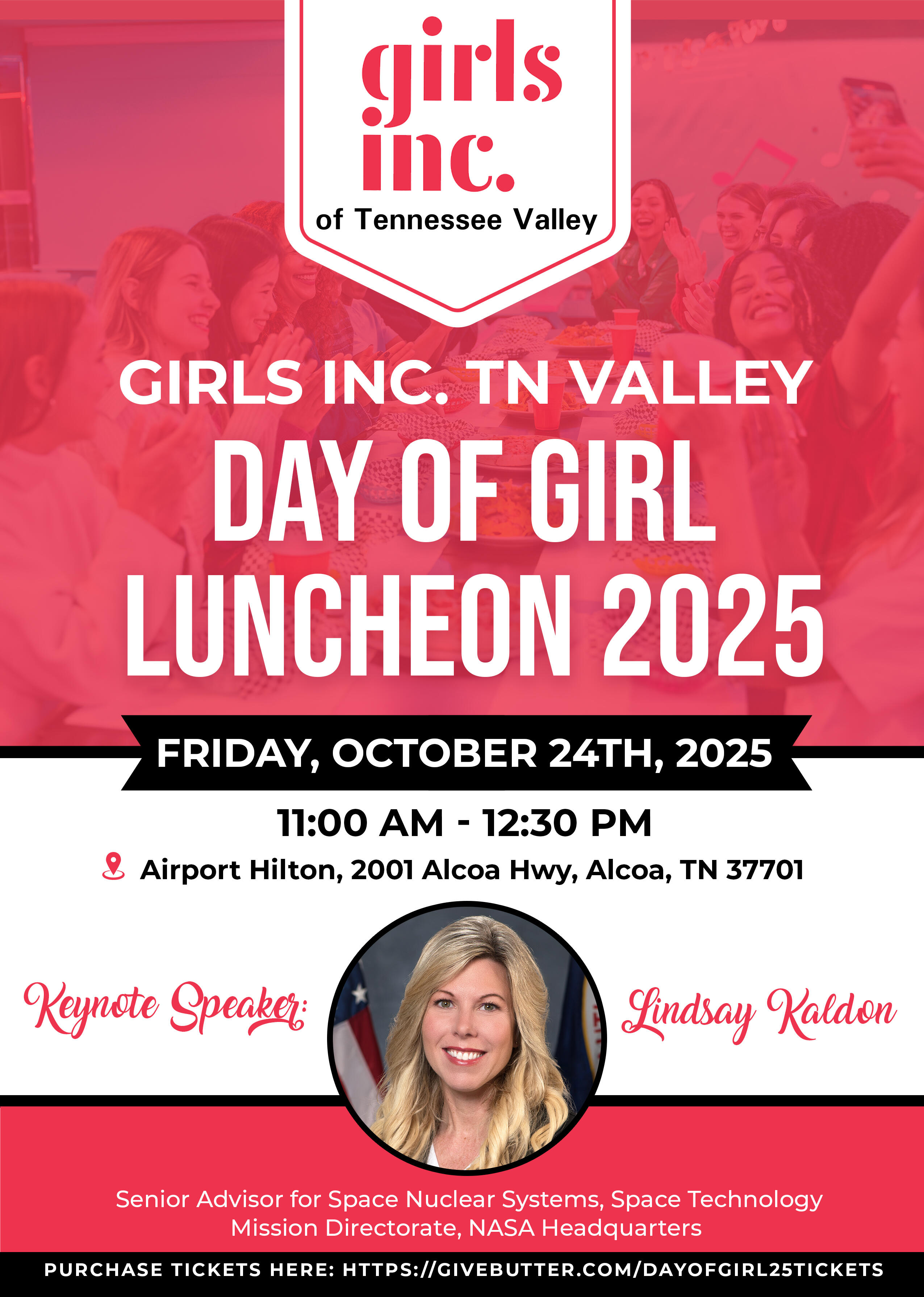 Campaign cover image for Girls Inc. TN Valley Day of Girl Luncheon Event Tickets!