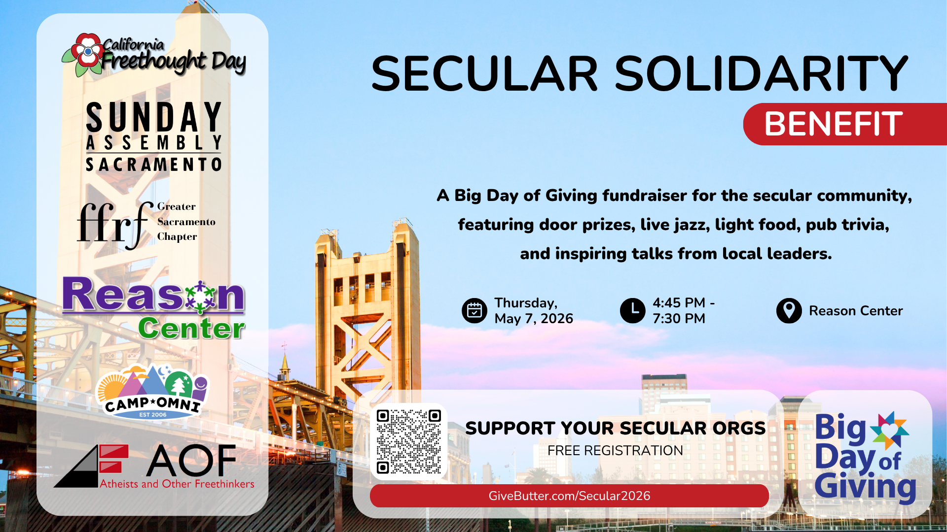 Campaign cover image for Secular Solidarity Benefit 2026