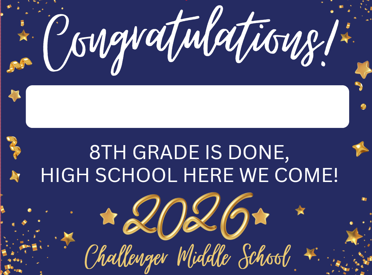 Campaign cover for 2026 8th Grade Promotion Signs