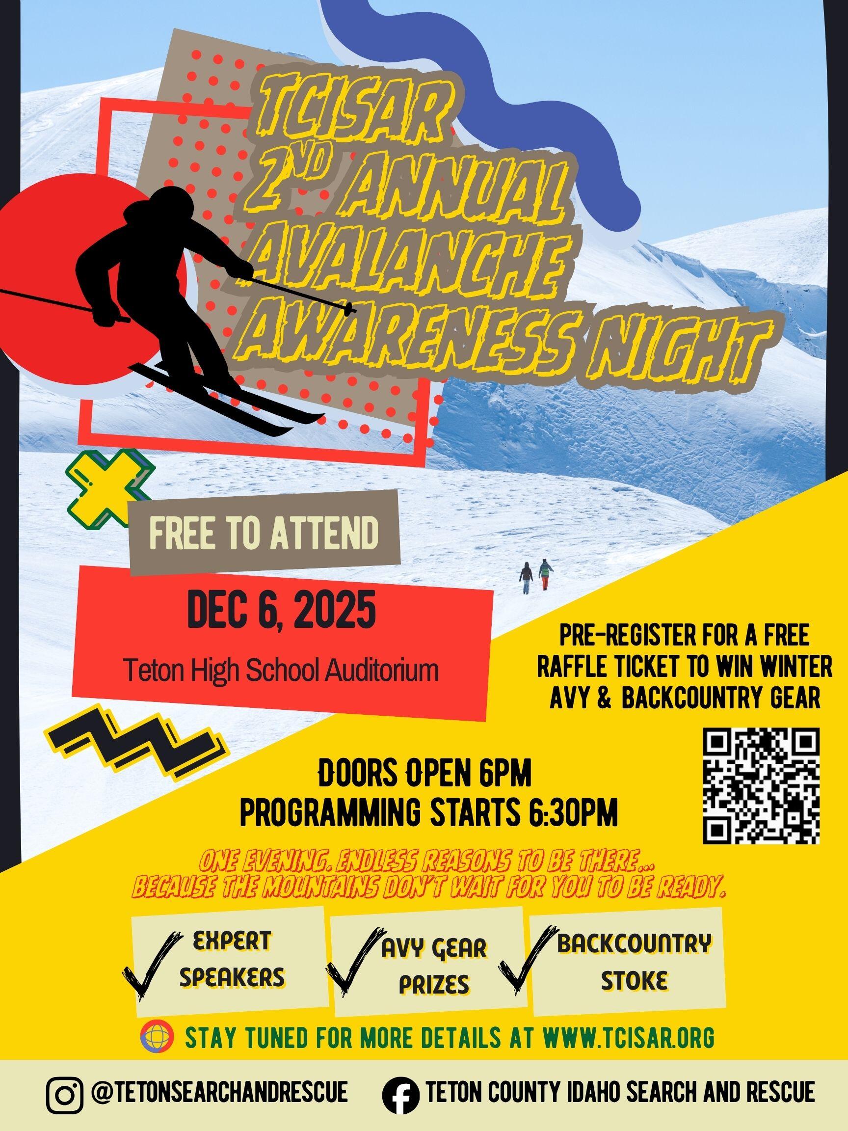Campaign cover image for TCISAR 2nd Annual Avalanche Awareness Night