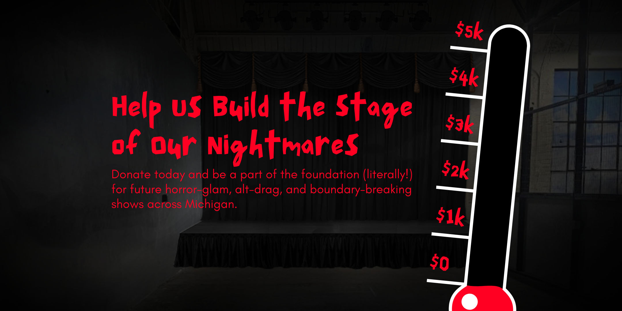 Campaign cover image for Help Us Build the Stage of Our Nightmares (and Dreams)
