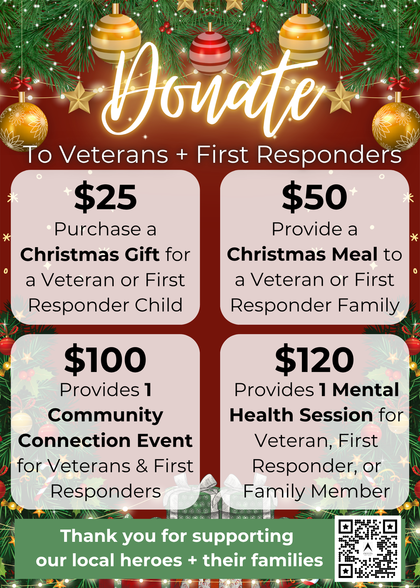 Campaign cover image for 2025 Giving Tuesday - A Safe Space for Veterans & First Responders