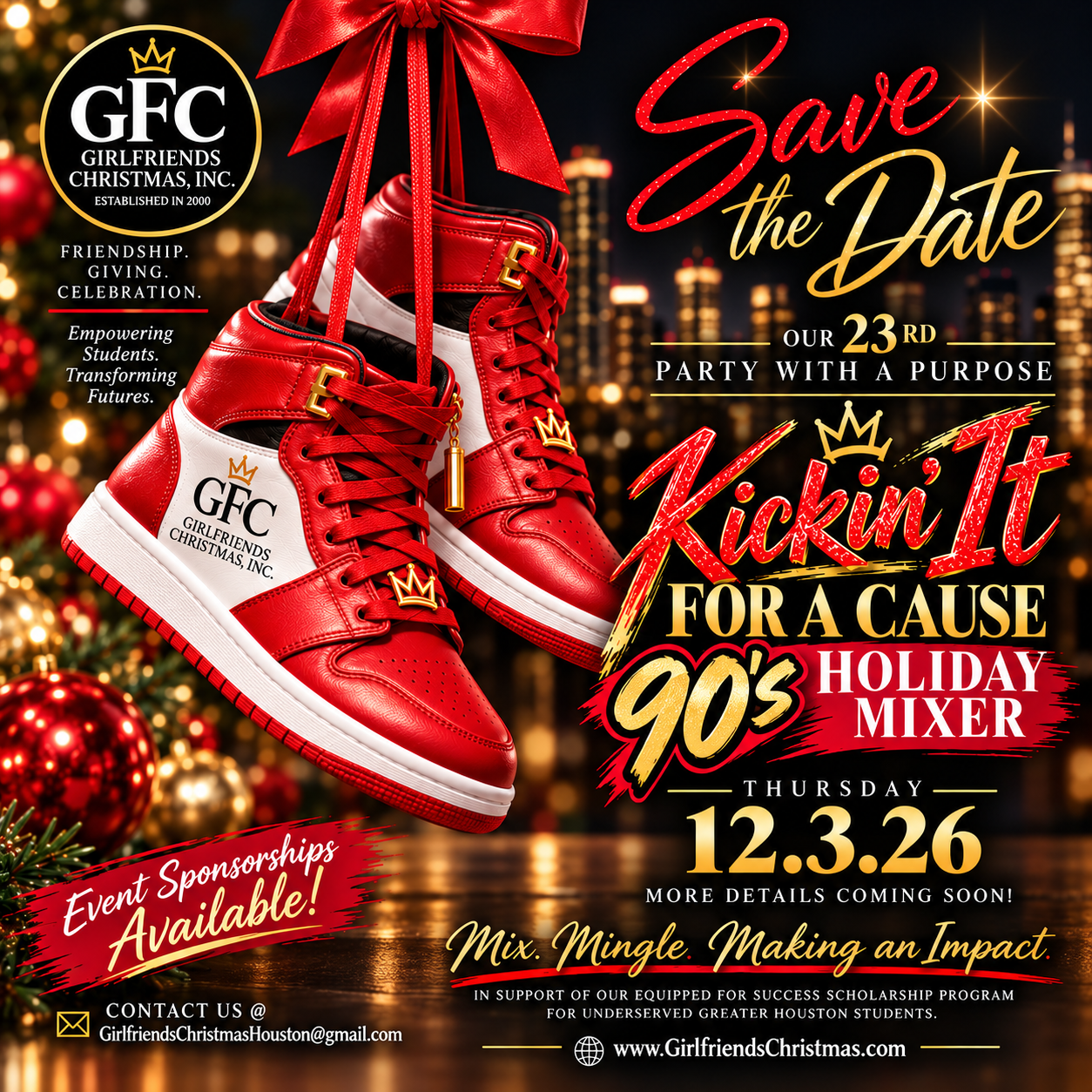 Campaign cover image for Girlfriends Christmas, Inc. Presents: Kickin' It for a Cause Charitable Holiday Mixer