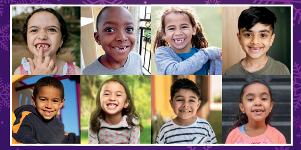 Campaign cover image for "All I want for Christmas… is my two front teeth."