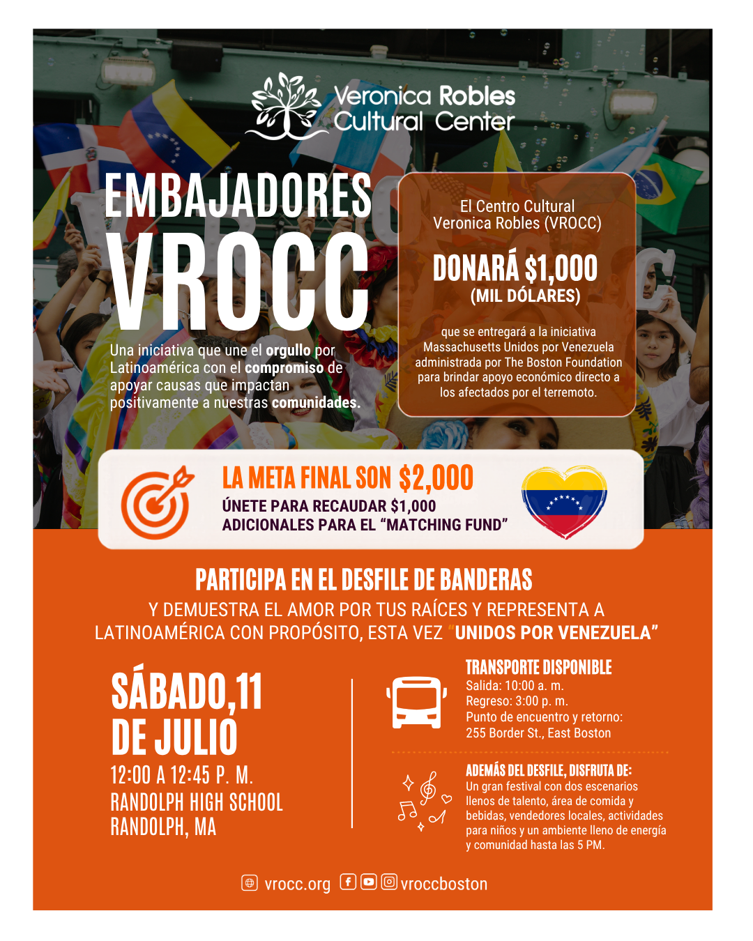 Campaign cover image for Desfile de Banderas VROCC: Solidaridad con Venezuela