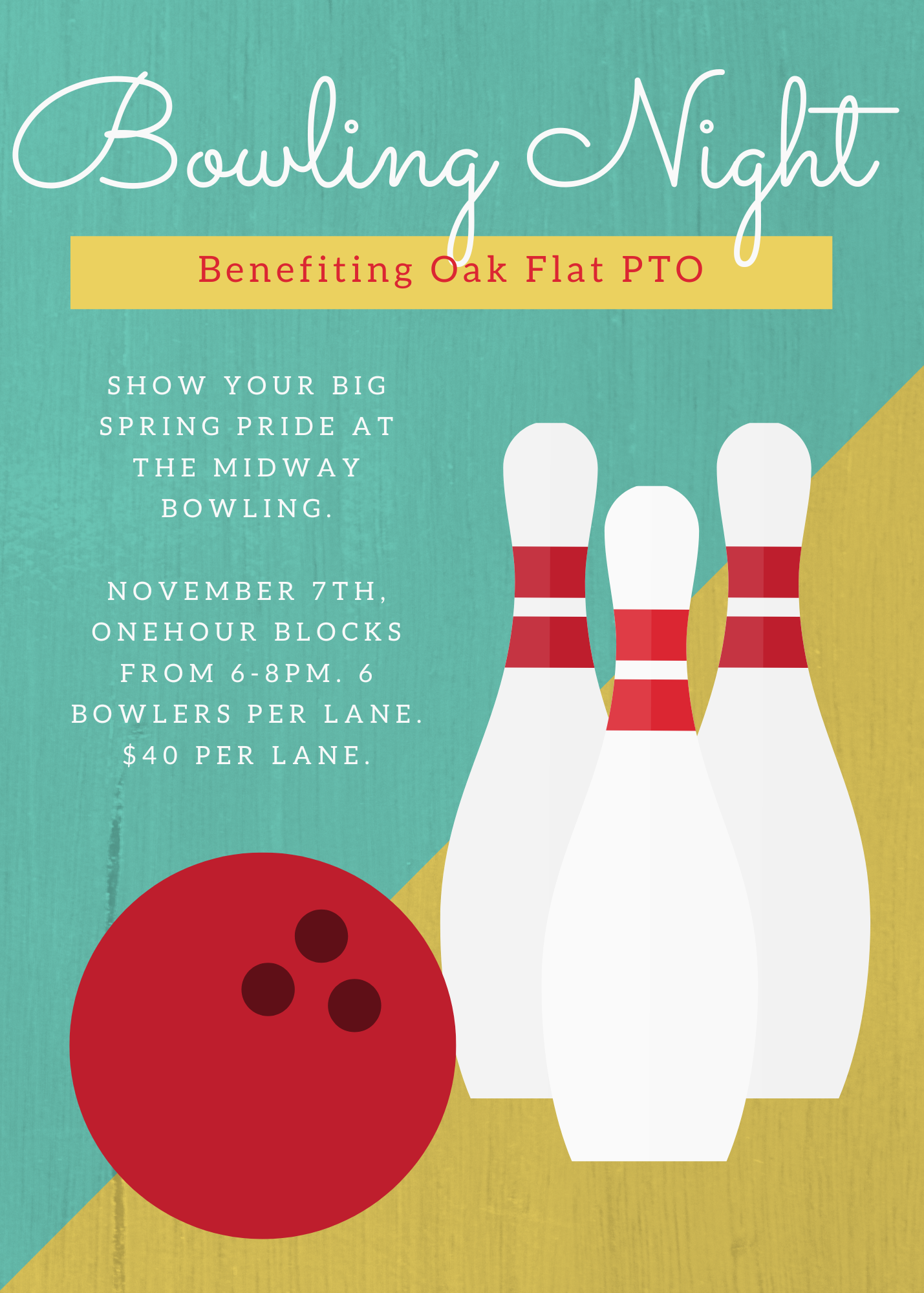 Campaign cover image for Oak Flat Spring Bowling Event at Midway Bowling