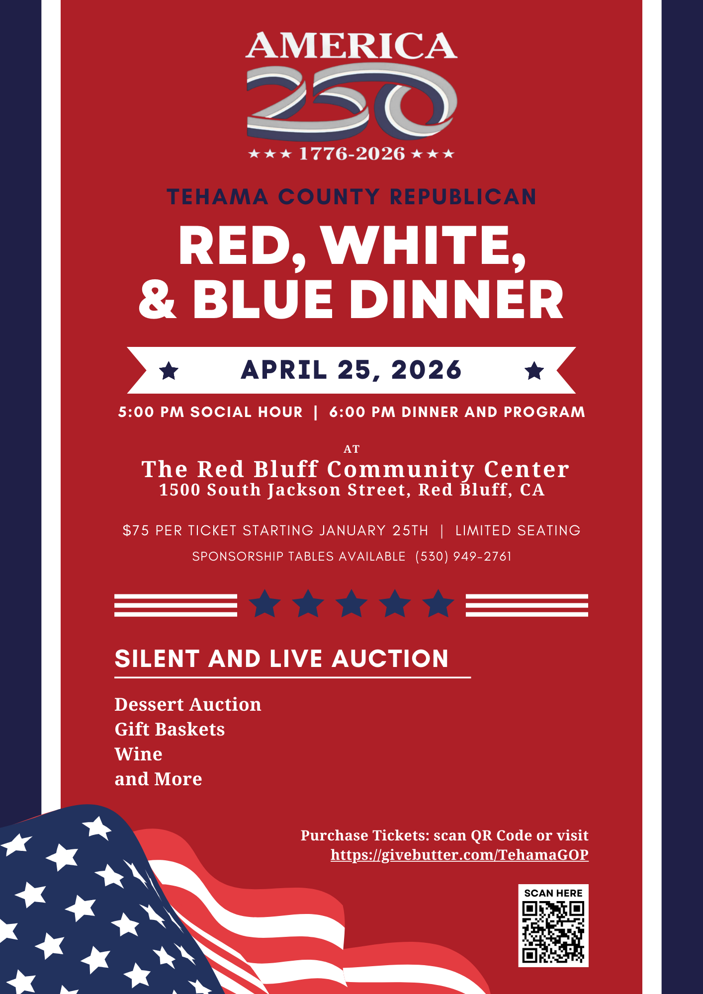 Campaign cover image for 2026 RED WHITE and BLUE DINNER