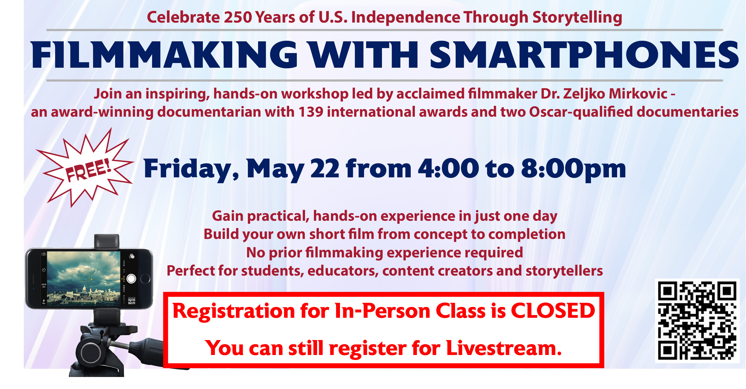 Campaign cover image for Filmmaking with Smartphones Workshop