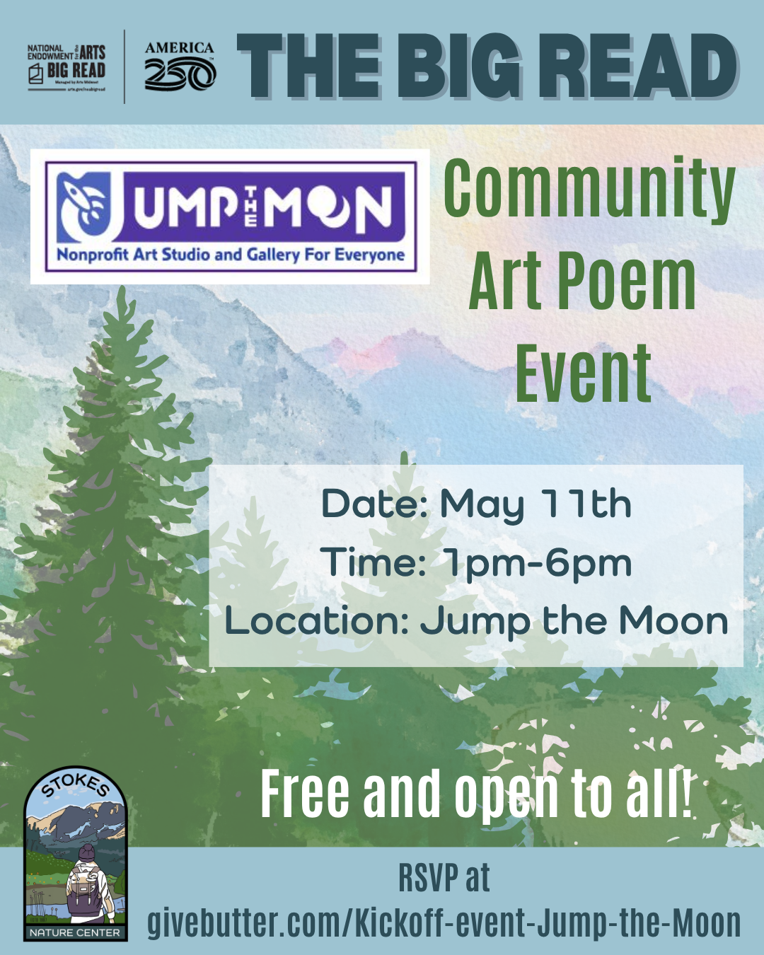 Campaign cover image for The Big Read: Kickoff Event for Jump the Moon's Community Art Poem