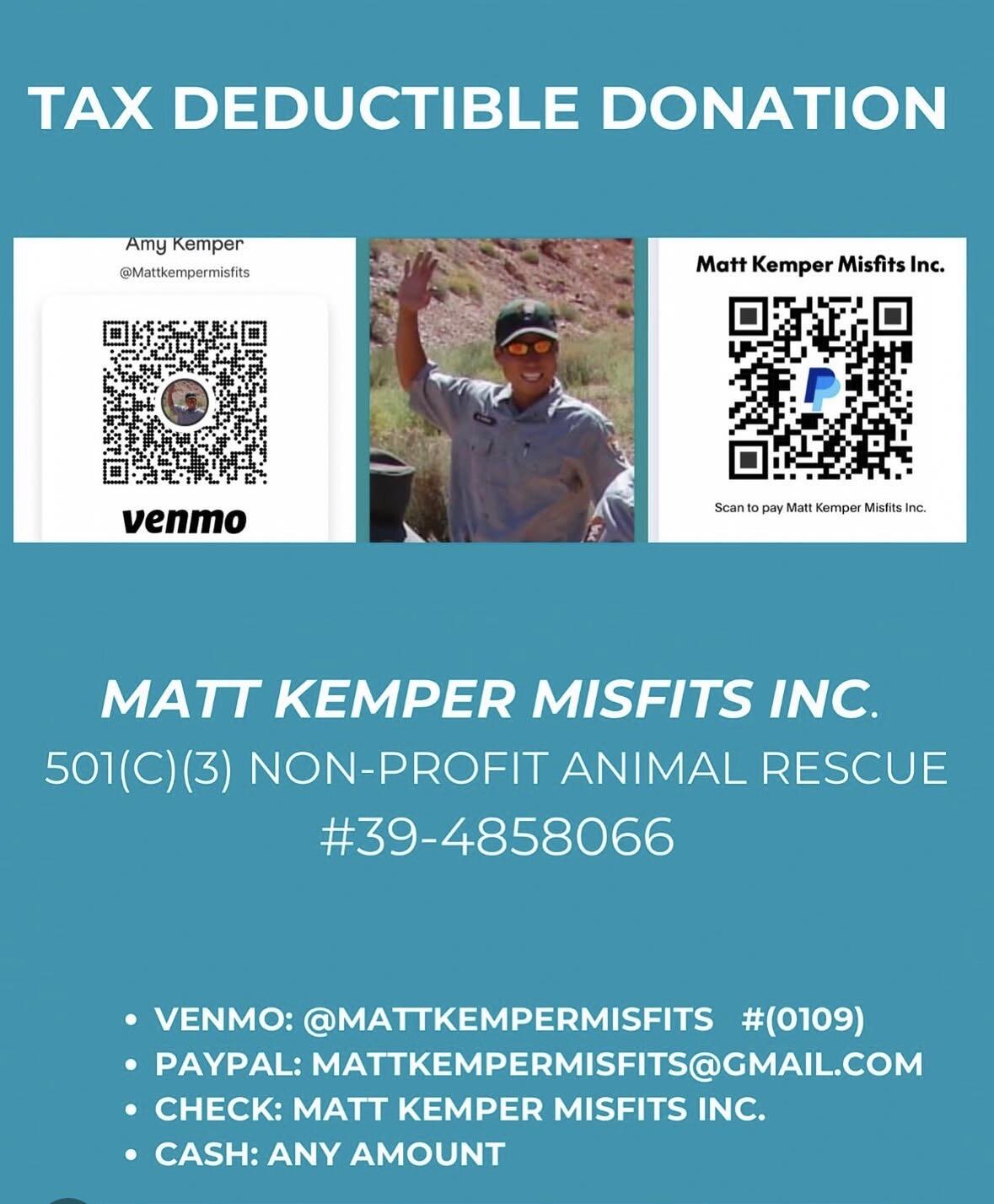 Campaign cover image for Matt Kemper Misfits Donation Page Tax Deductible