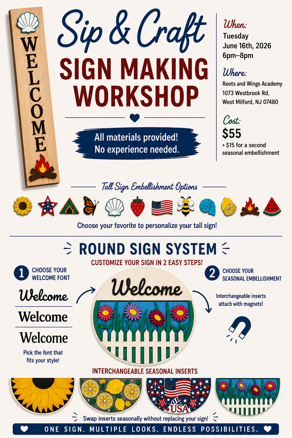 Campaign cover image for Sign Decorating - Sip and Craft