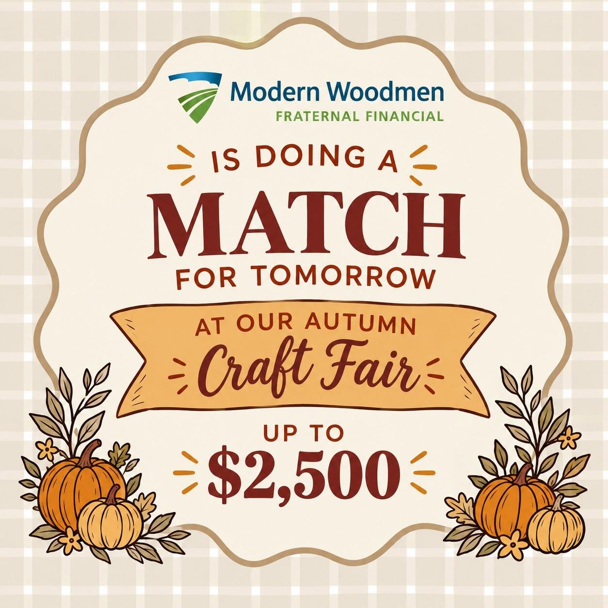 Campaign cover image for Our Autumn Craft Fair Donation Match — Up to $2,500!