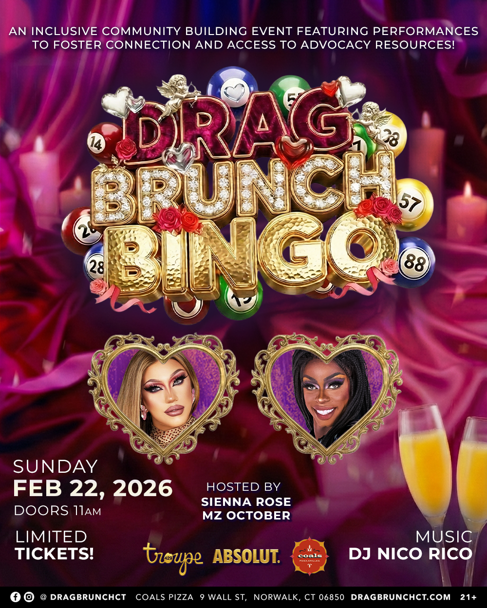 Campaign cover image for Drag Brunch CT : BINGO PARTY BRUNCH! (11:00AM - SUN FEB 22, 2026)
