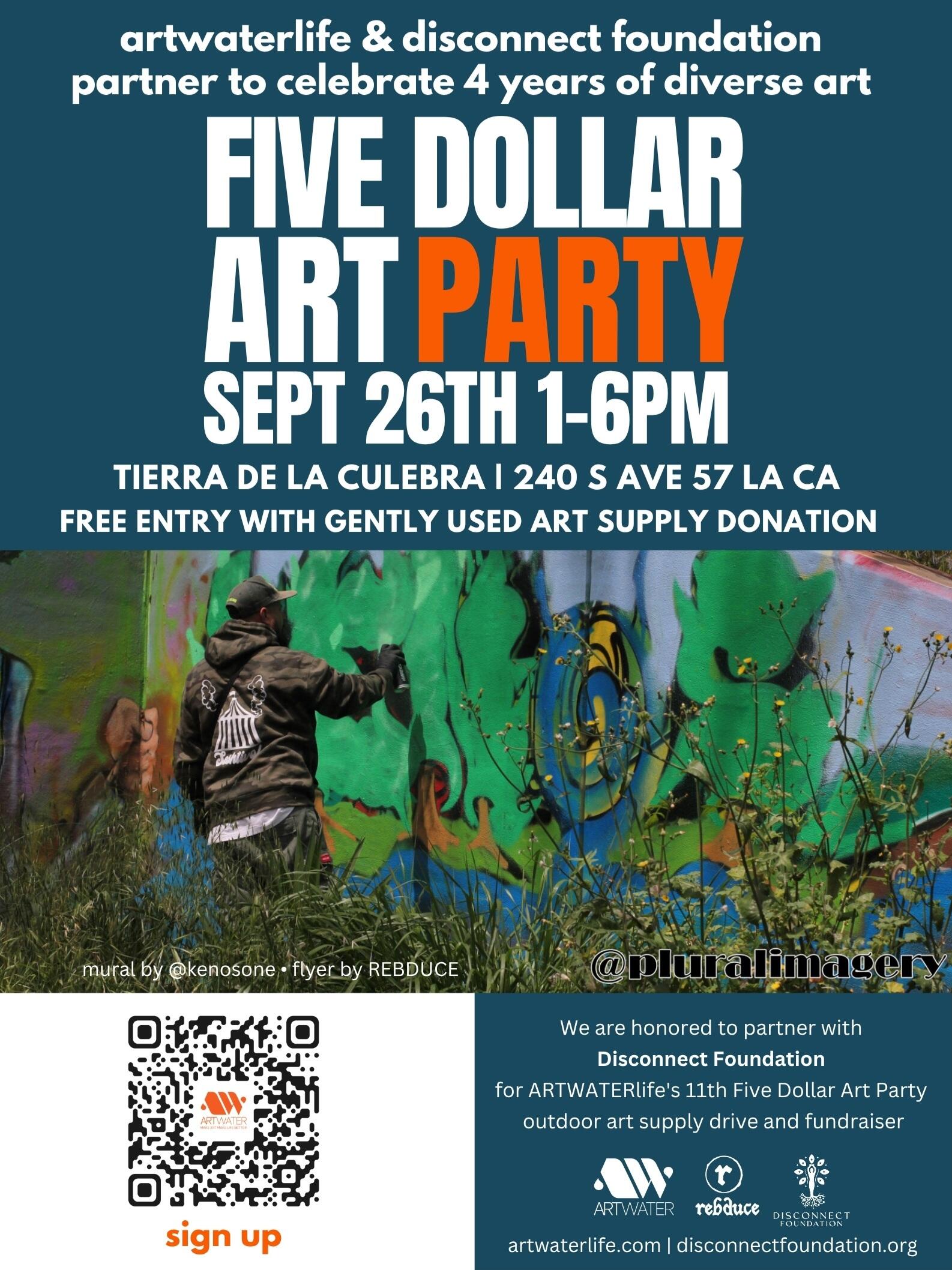 Campaign cover image for ARTWATERlife's 4 Year Anniversary Five Dollar Art Party