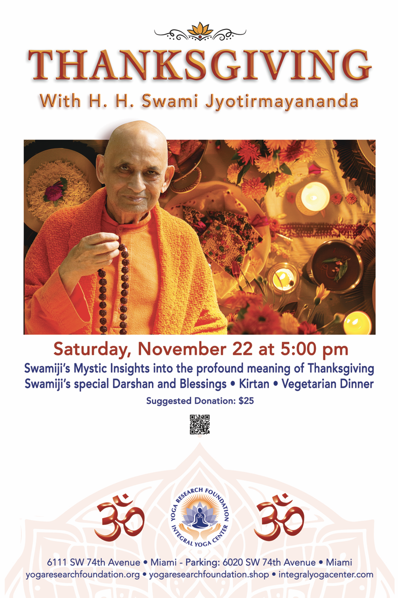 Campaign cover image for Insight into T-H-A-N-K-S with Swamiji!