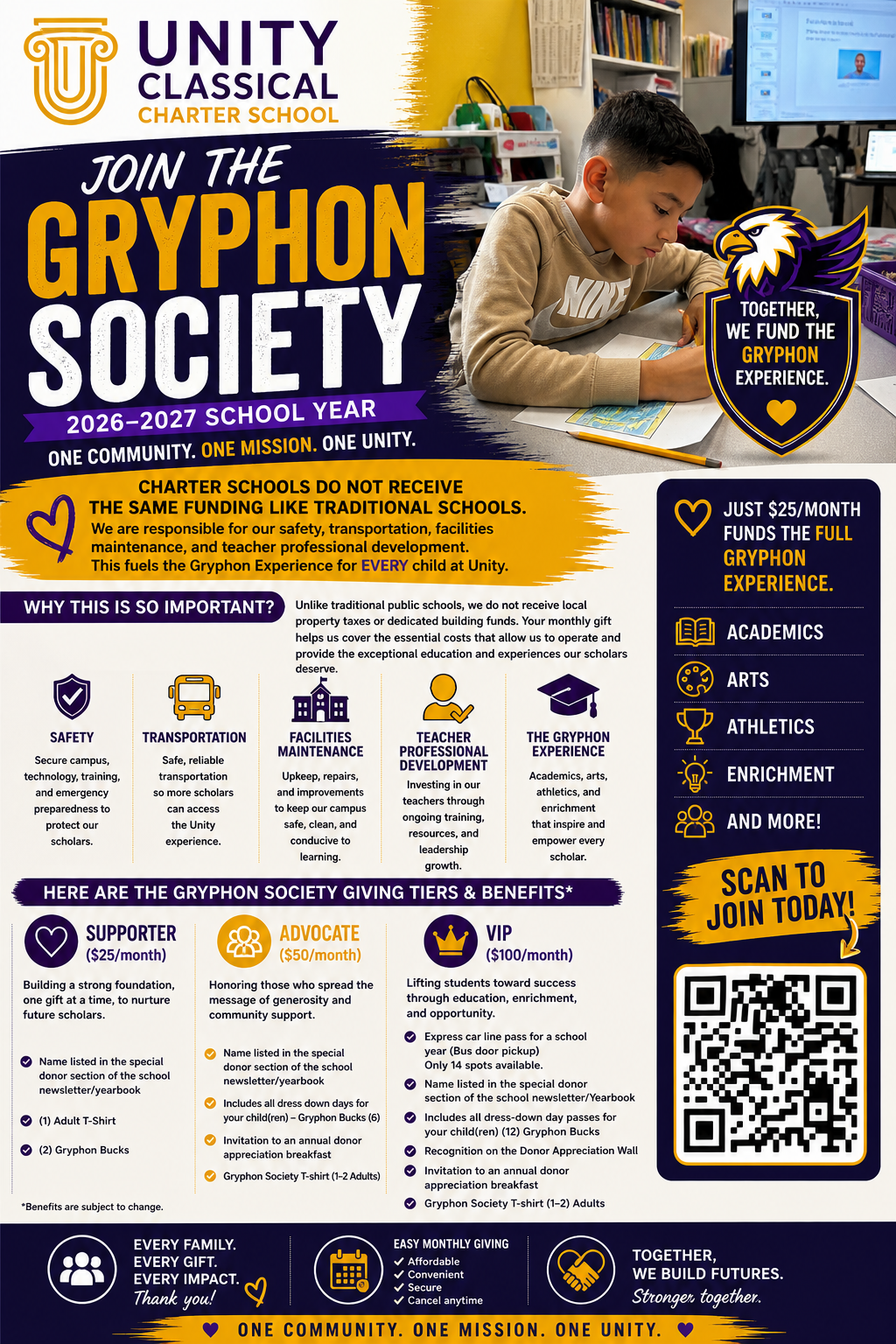 Campaign cover for Gryphon Society Membership SY2026-2027