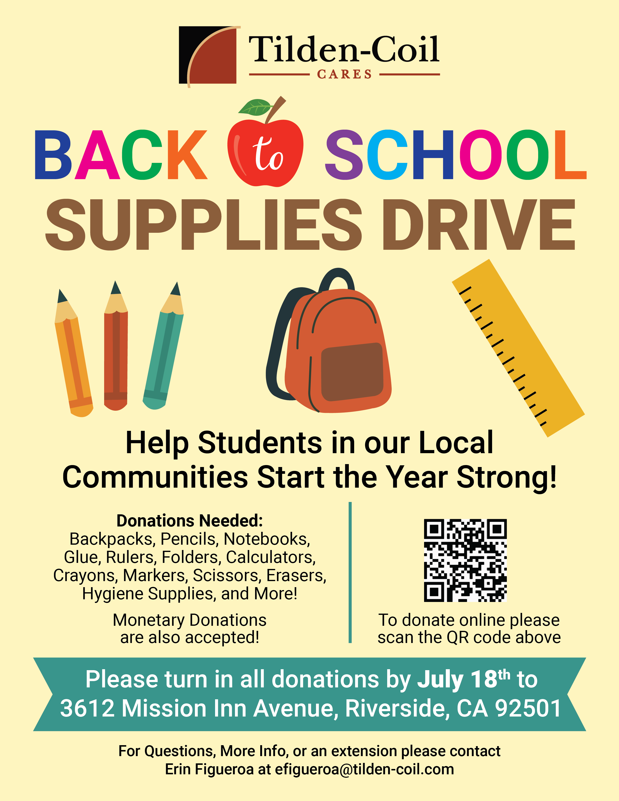 Campaign cover image for Back to School Supplies Drive