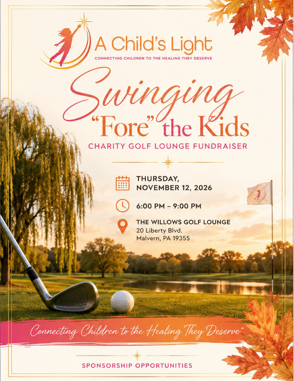 Campaign cover image for Swinging "Fore" the Kids Charity Golf Lounge Sponsorships