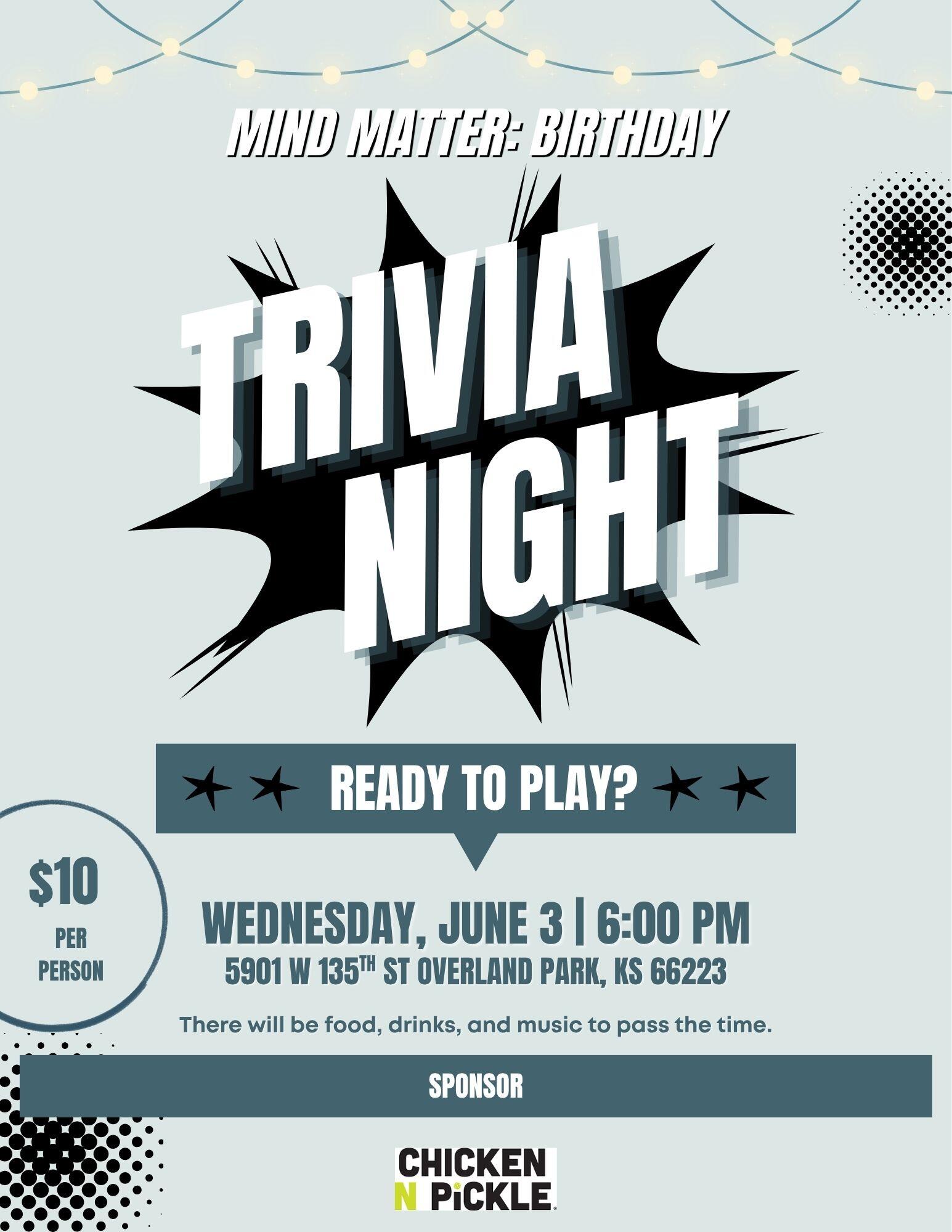 Campaign cover image for Mind Matter: Birthday Trivia Night