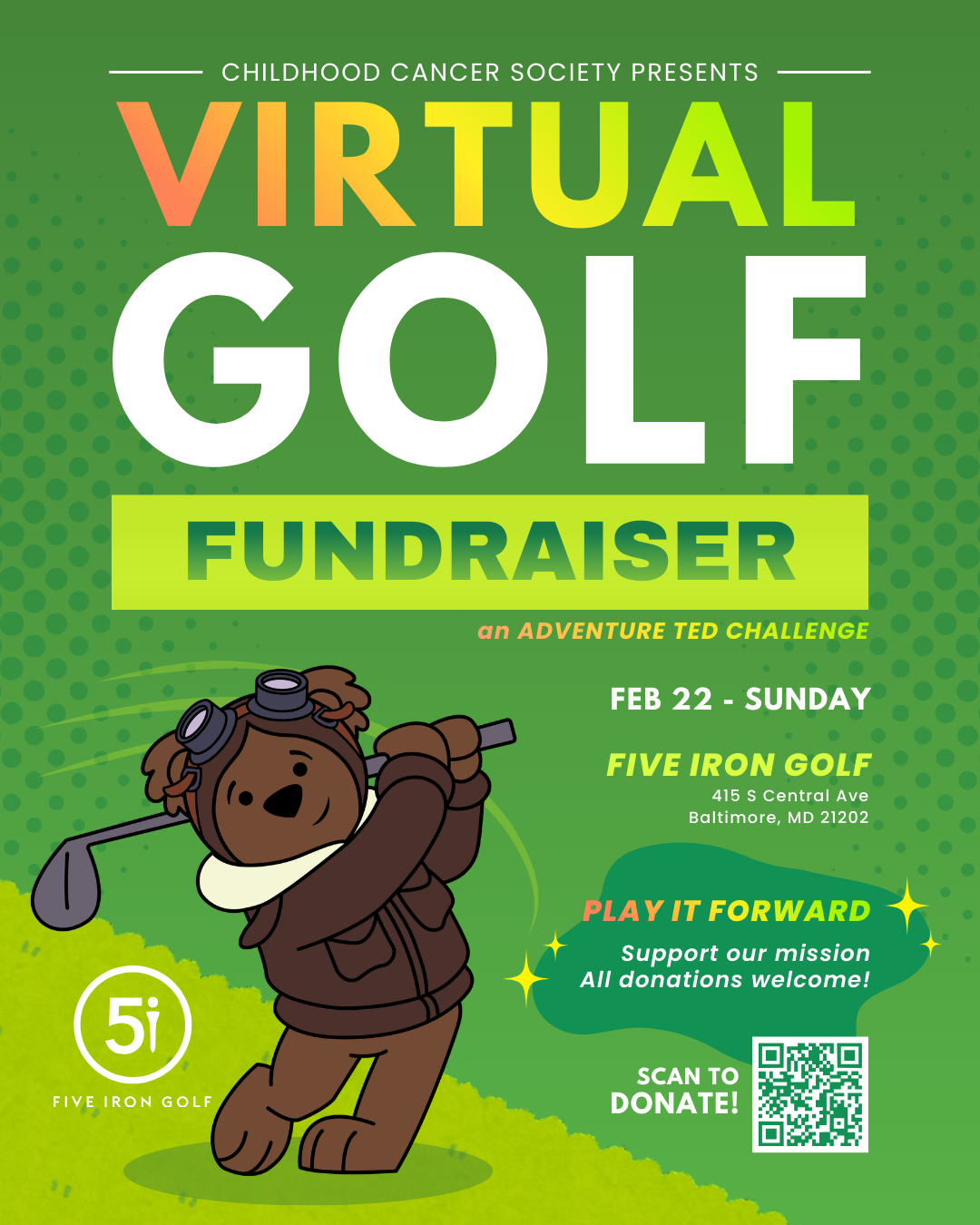 Campaign cover for Adventure Ted's Virtual Golf Challenge - Five Iron Golf