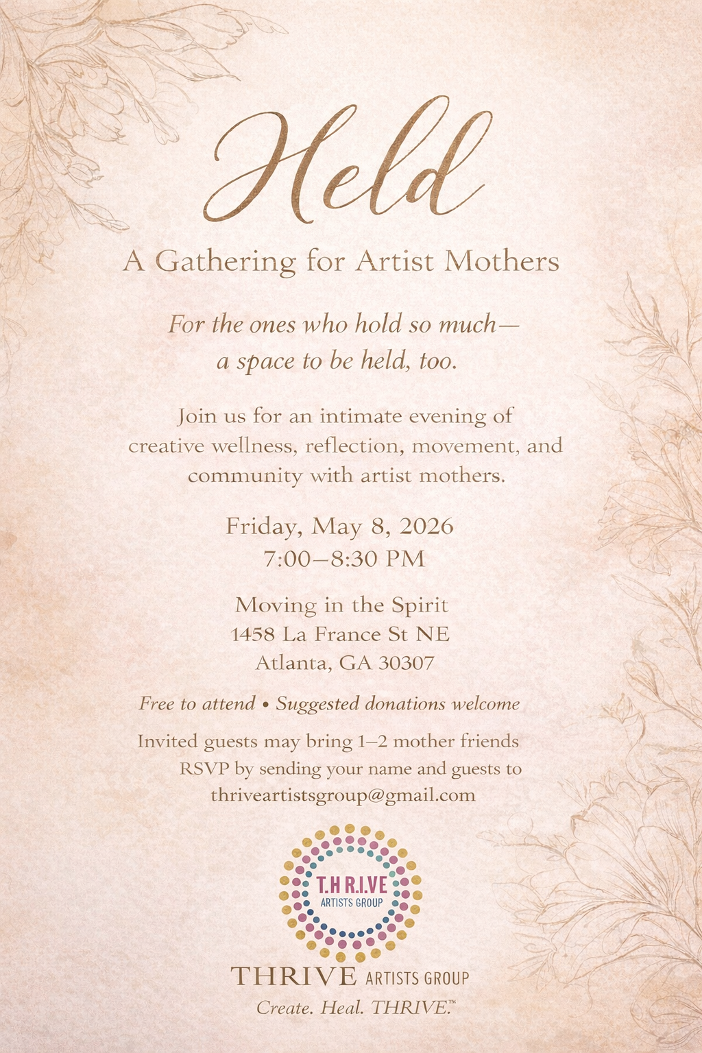 Campaign cover for Held: A Gathering for Artist Mothers 💛