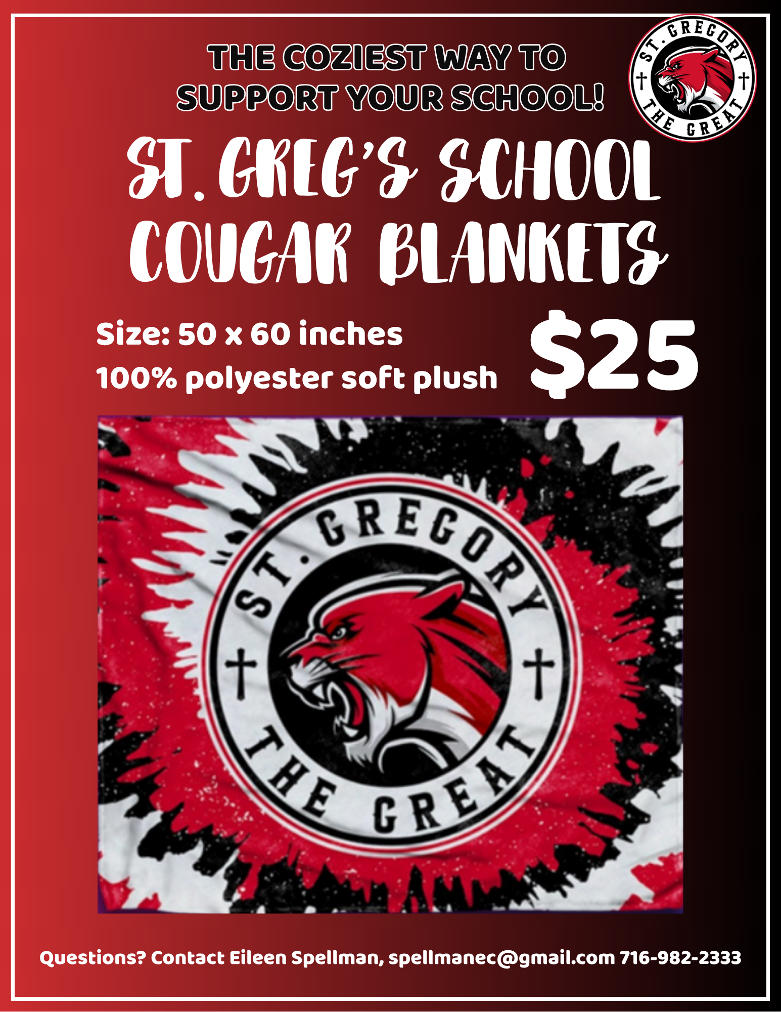 Campaign cover image for 2025 St. Greg's School Cougar Blankets