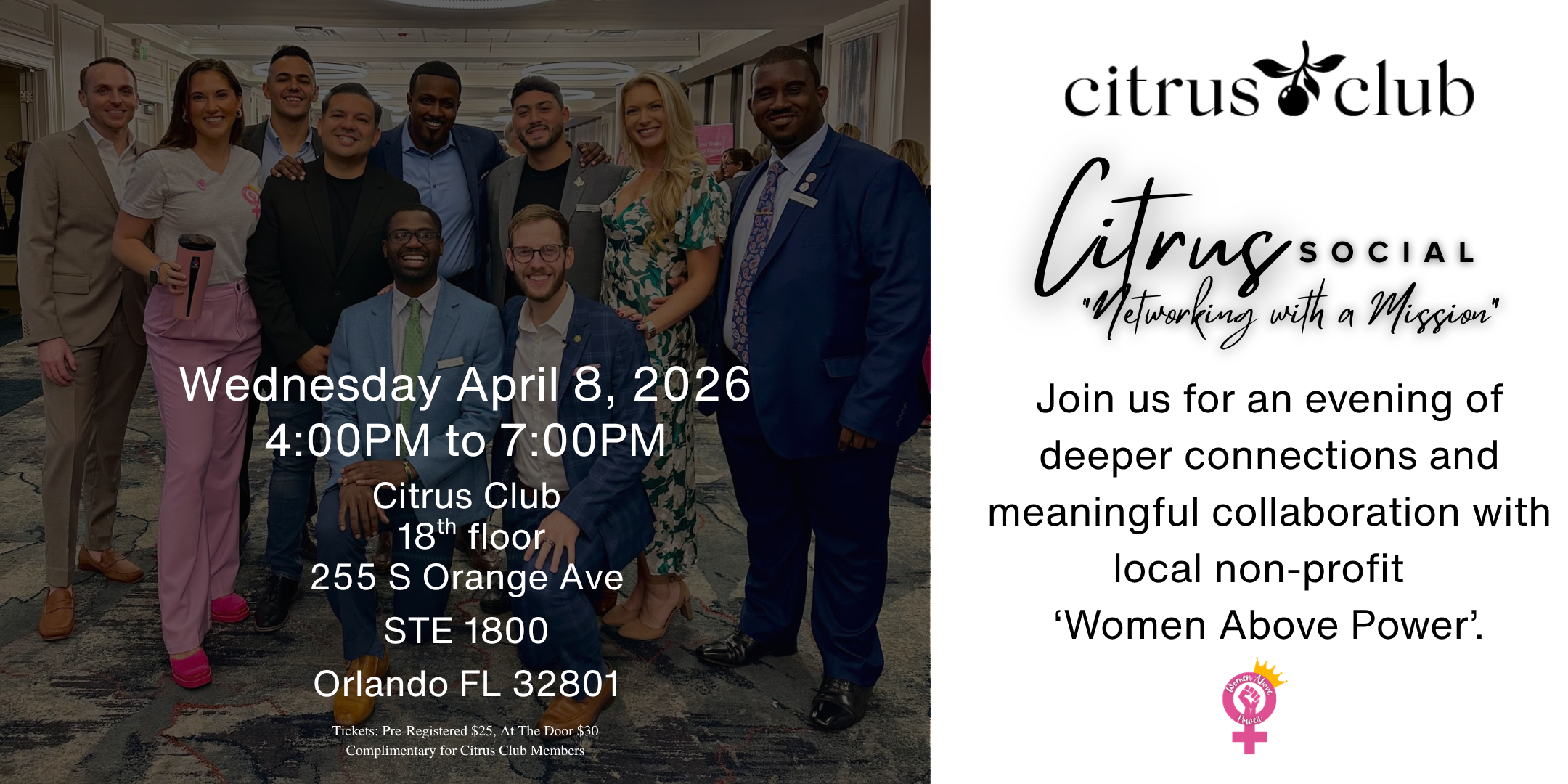 Campaign cover image for The Citrus Social: Networking with Women Above Power