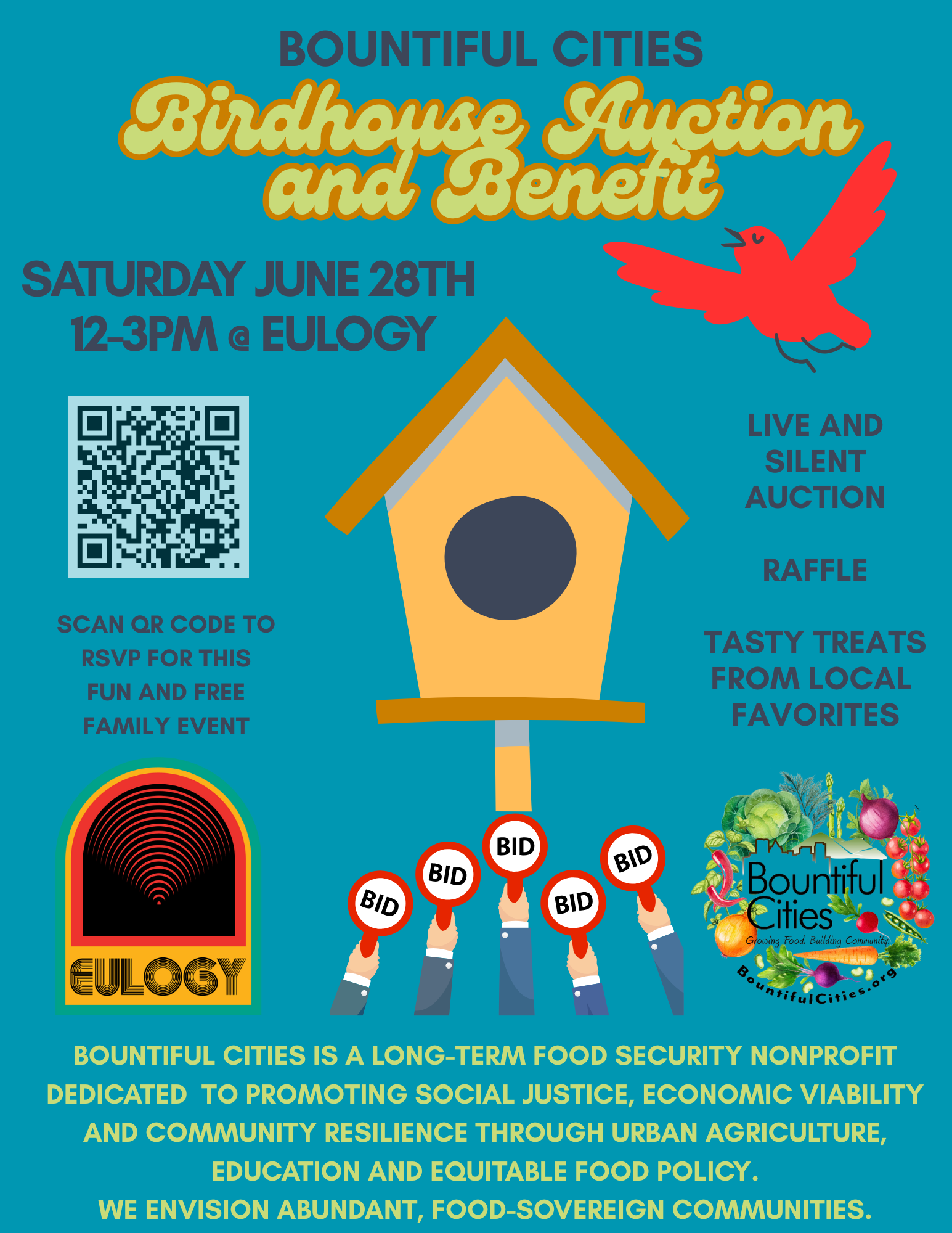 Campaign cover image for Birdhouse Benefit Auction - June 28, Noon to 3pm, at  Eulogy by Burial Beer