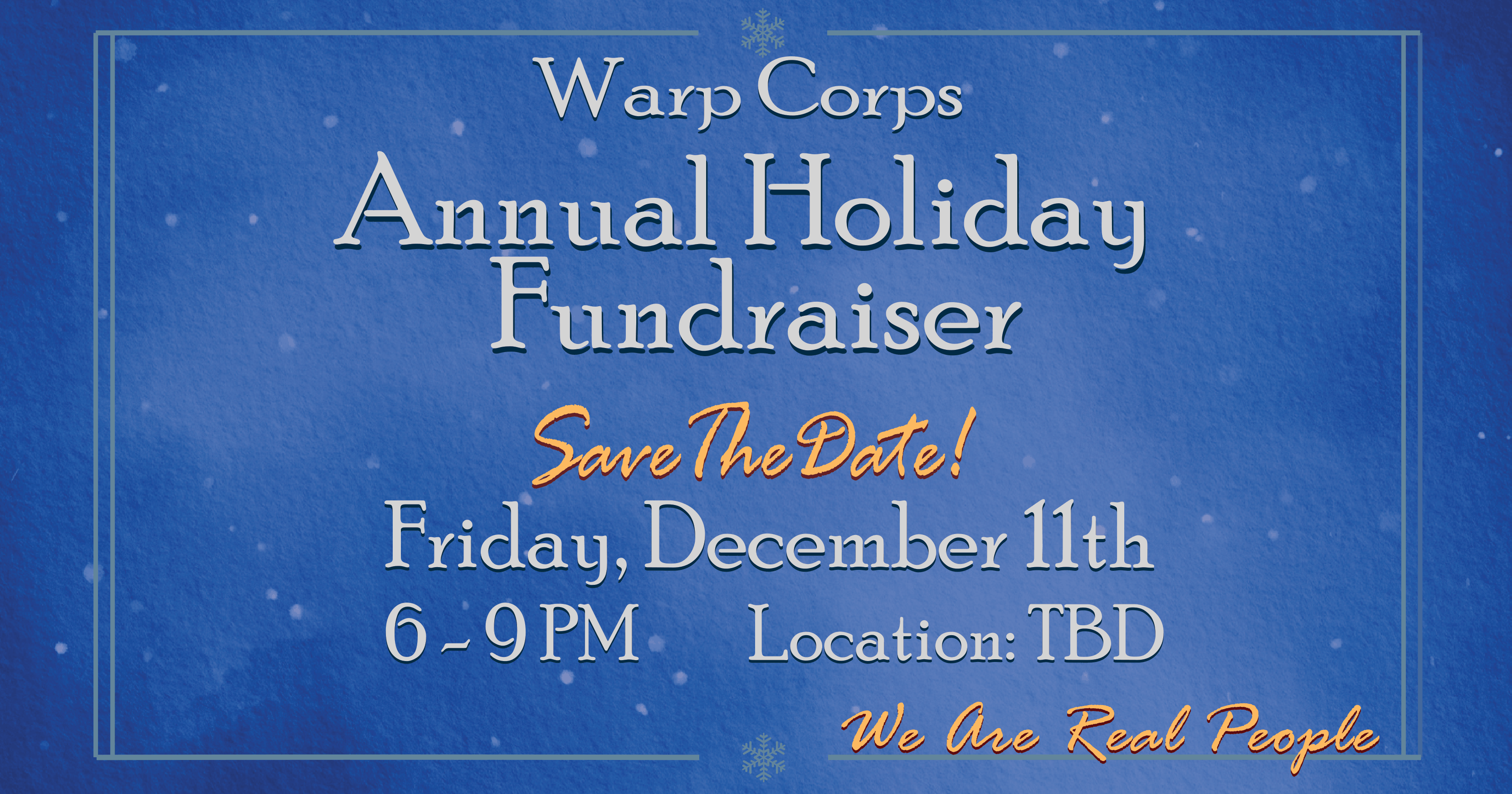 Campaign cover image for Warp Corps' "Come As You Are" Holiday Fundraiser