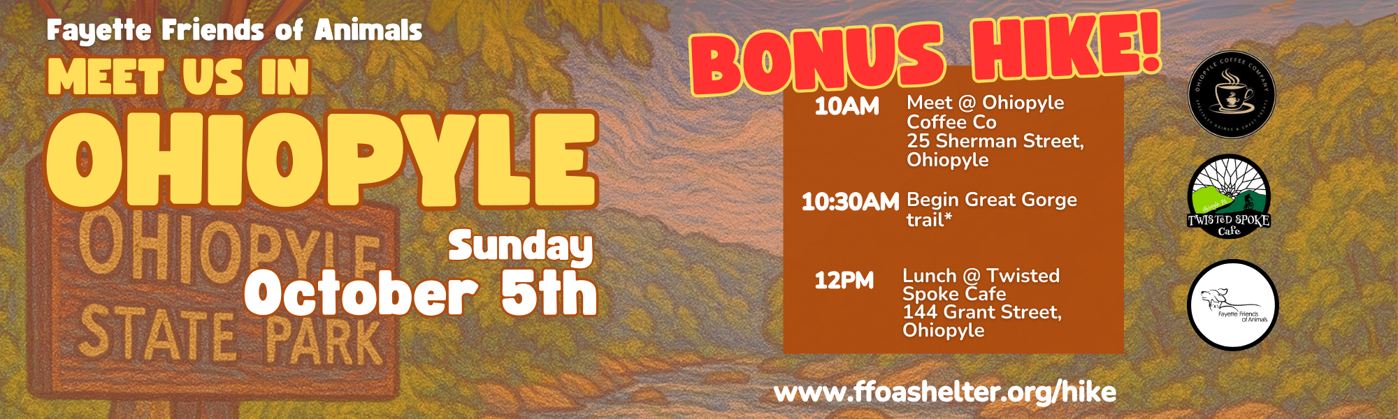 Campaign cover image for BONUS HIKE! Dog Days of Summer Hiking Series- Ohiopyle