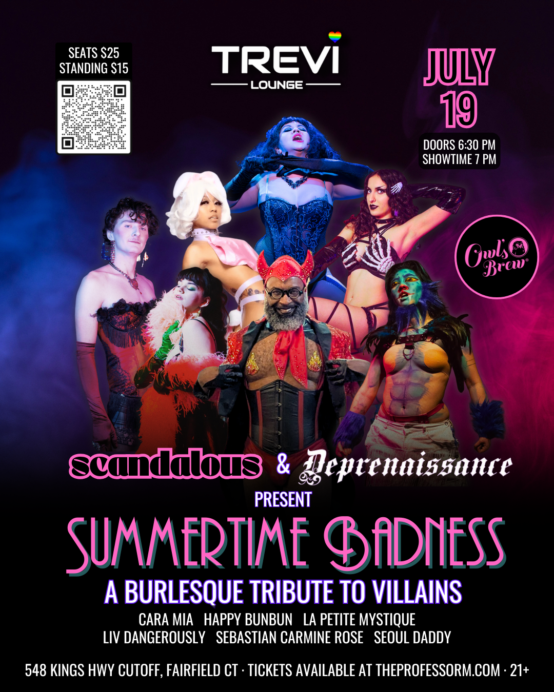 Campaign cover image for SUMMERTIME BADNESS presented by Scandalous Saturdays Burlesque & Deprenaissance Burlesque (July 19, 2025 @ 7 PM)