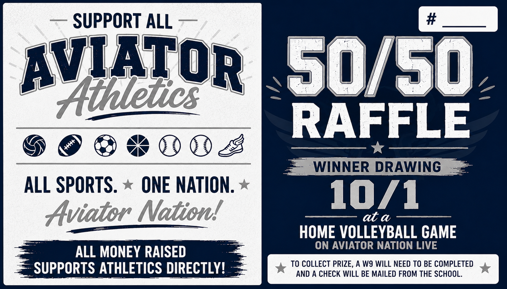 Campaign cover image for Aviator Athletics Committee 50/50 Raffle
