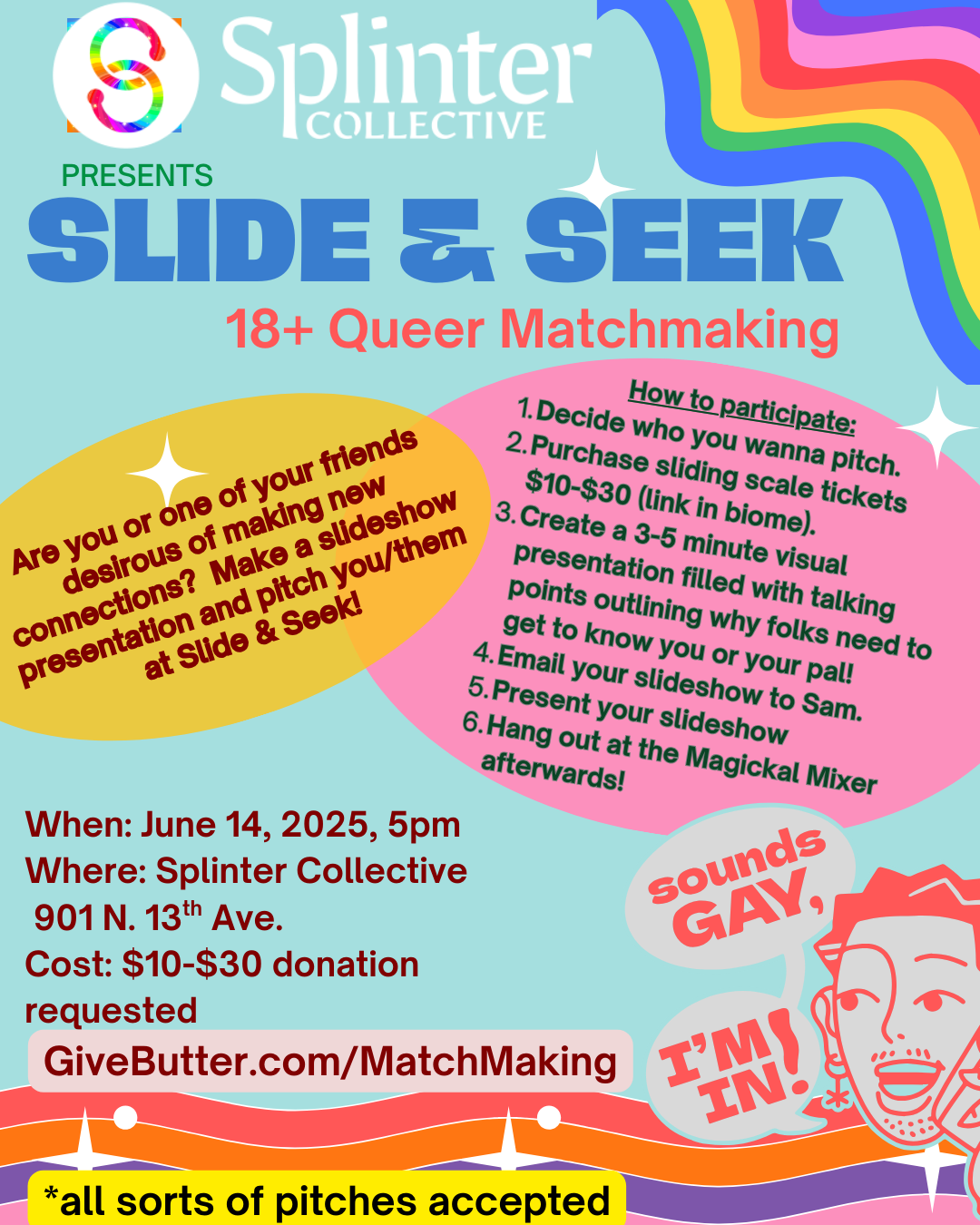 Campaign cover image for 18+ Slide & Seek: Queer Matchmaking Event