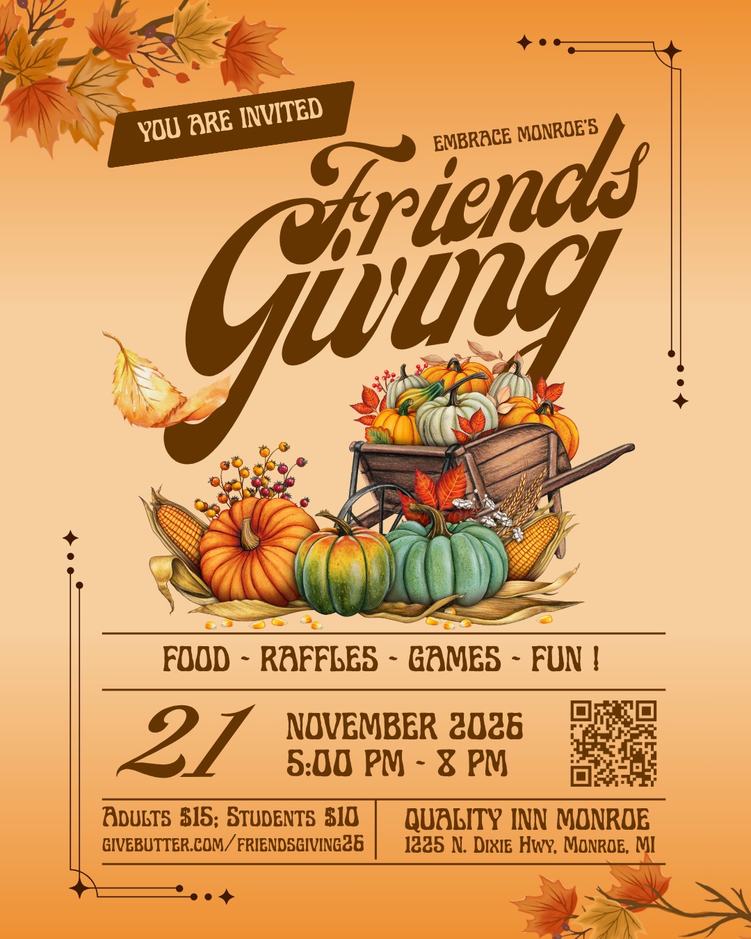 Campaign cover image for Friendsgiving 2026 for Embrace Monroe