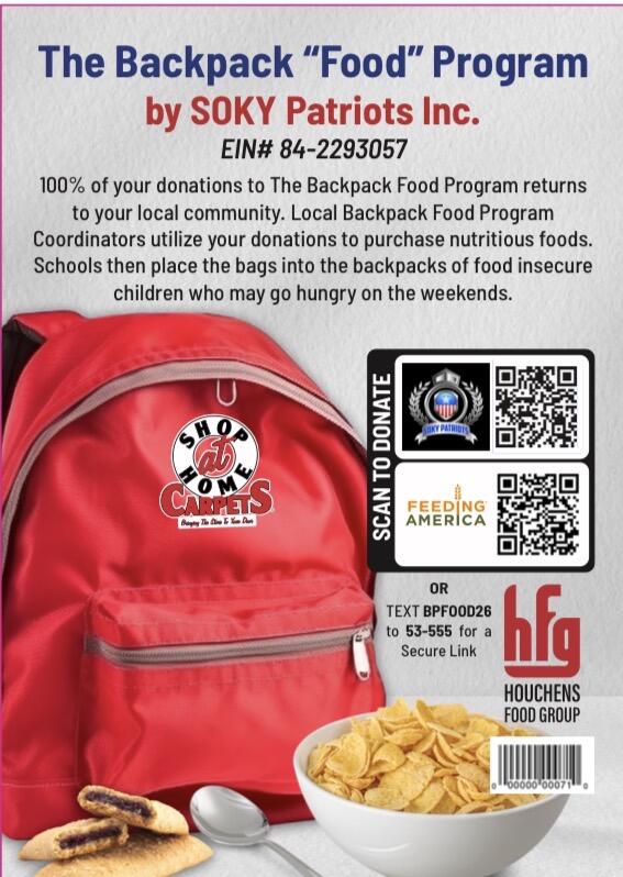 Campaign cover image for 4TH ANNUAL BACKPACK FOOD FUNDRAISER BY SOKY PATRIOTS INC.