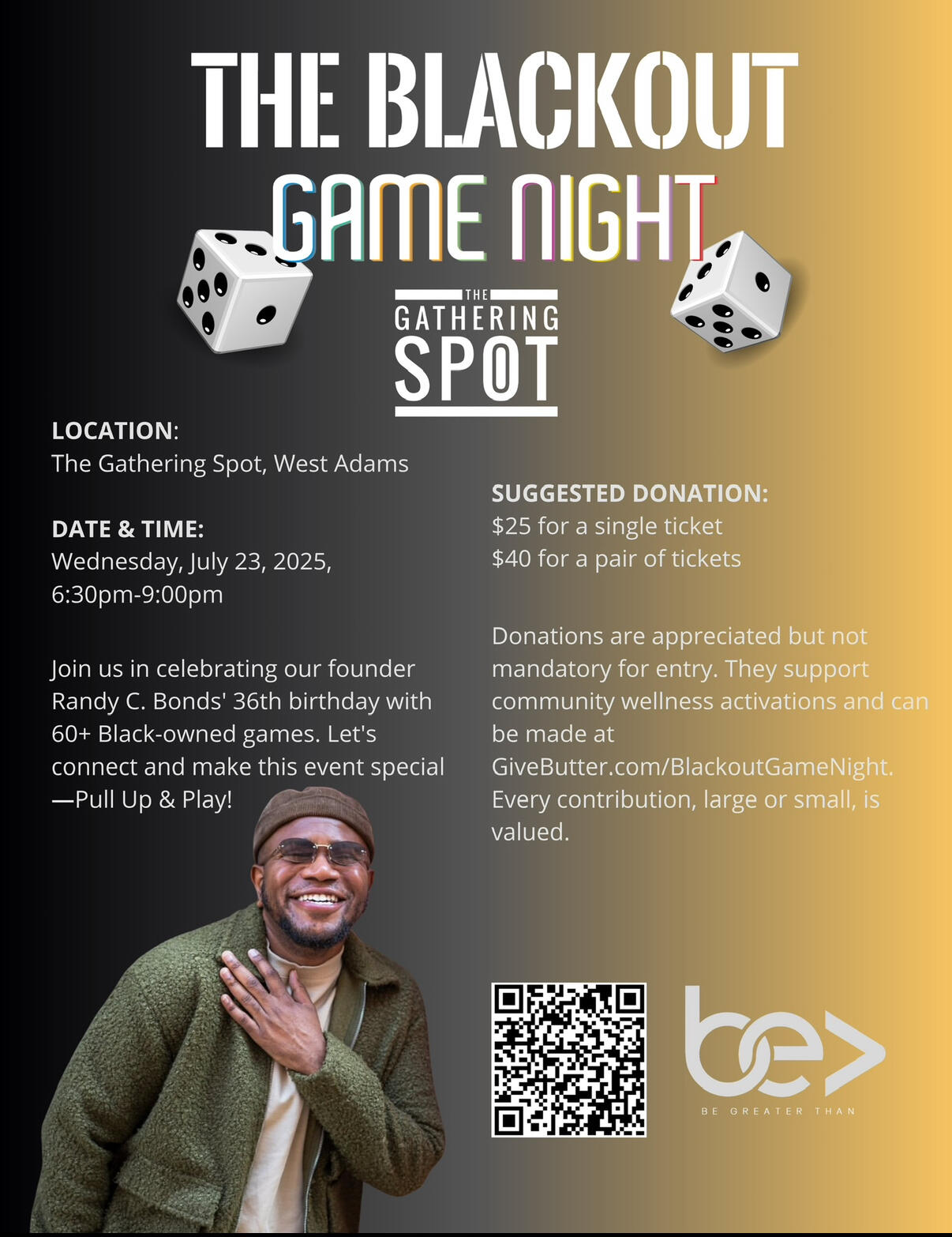 Campaign cover image for The Blackout Game Night @ The Gathering Spot + Randy's 36th B'Day!