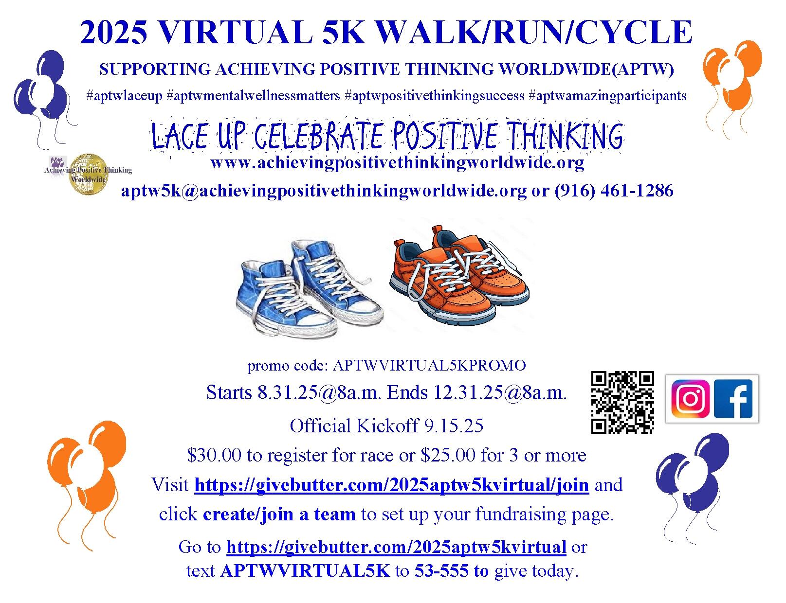 Campaign cover image for 2025 APTW VIRTUAL 5K WALK/RUN/CYCLE