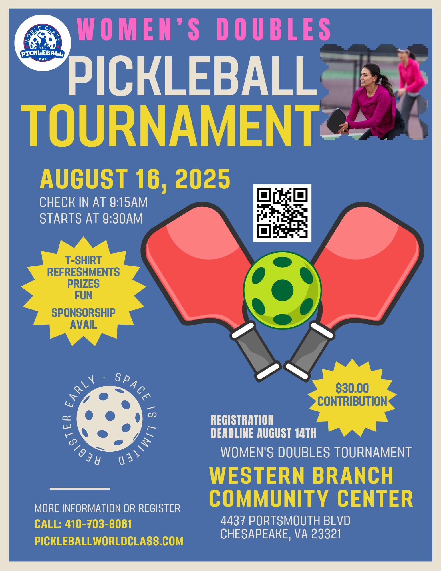 Campaign cover image for Fundraising Pickleball Women's Doubles Tournament and Open Play